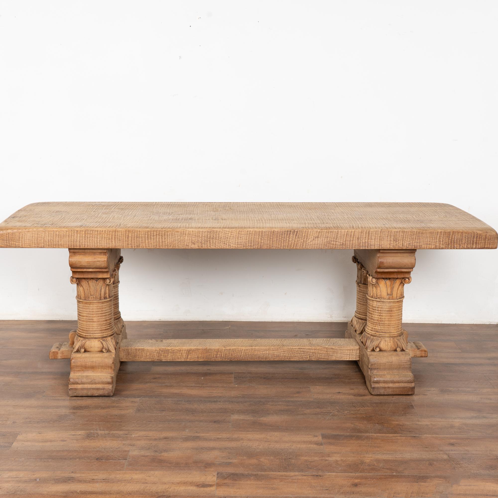 Table console de salle à manger en chêne blanchi, début du 20e siècle, France en vente 5