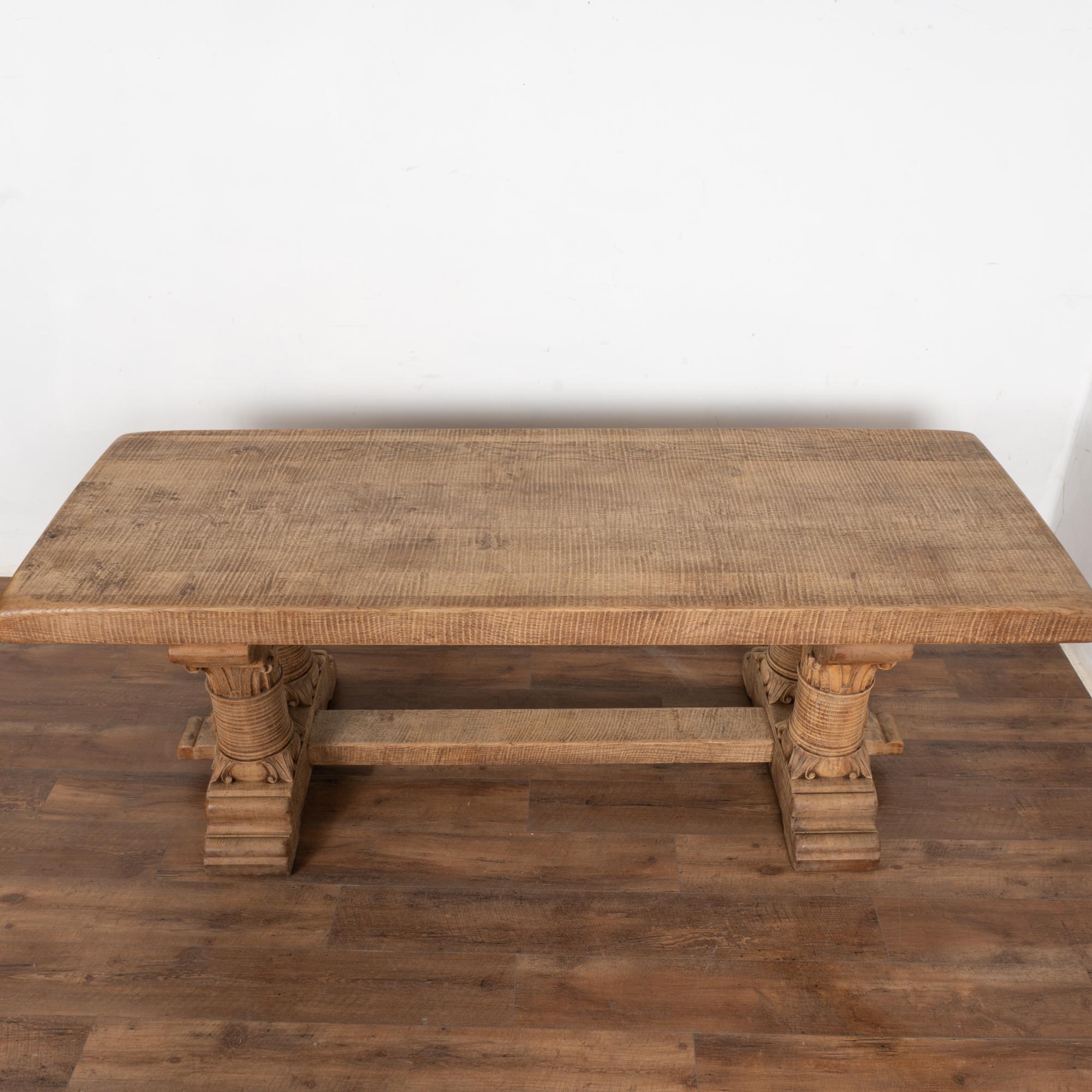 Country Table console de salle à manger en chêne blanchi, début du 20e siècle, France en vente