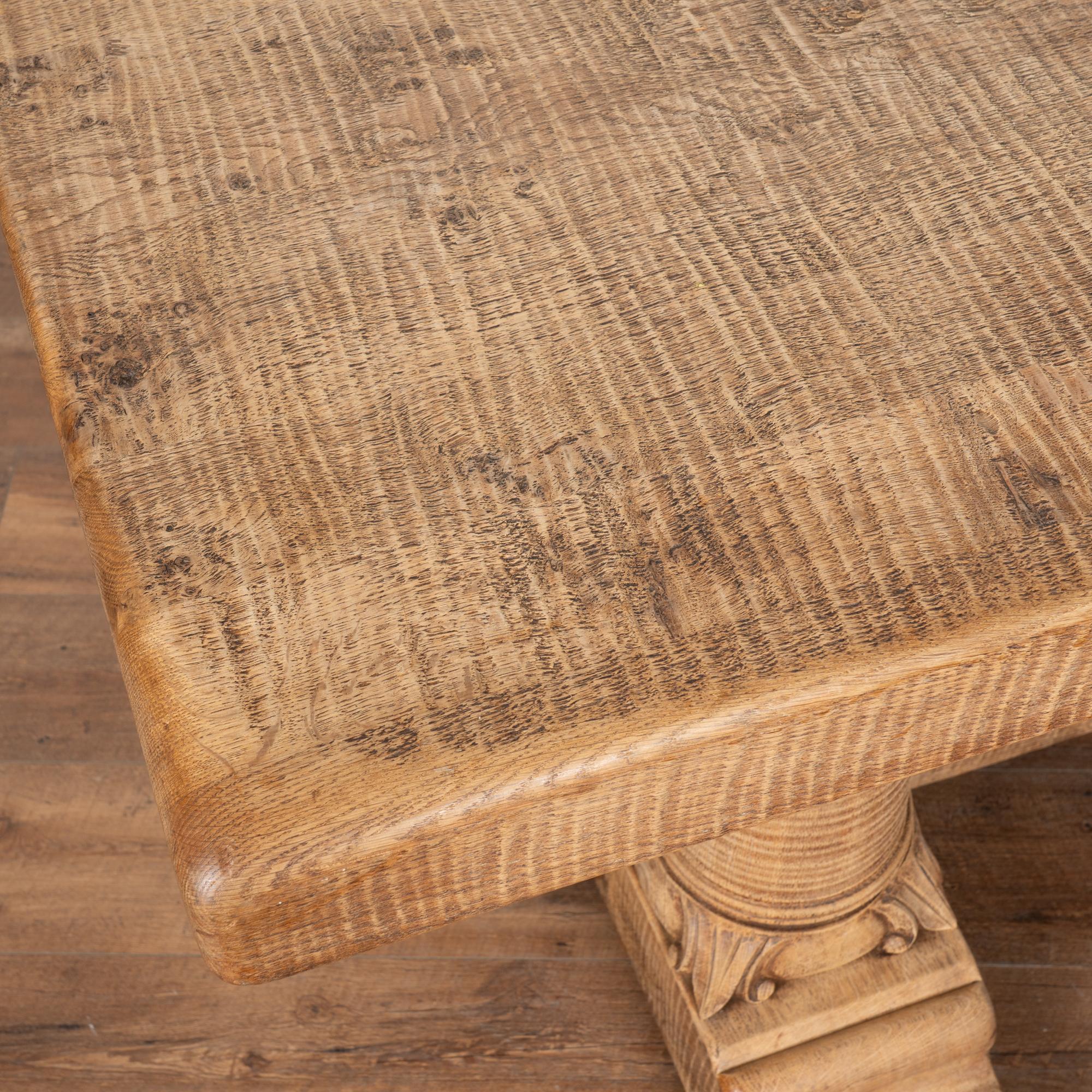 20ième siècle Table console de salle à manger en chêne blanchi, début du 20e siècle, France en vente