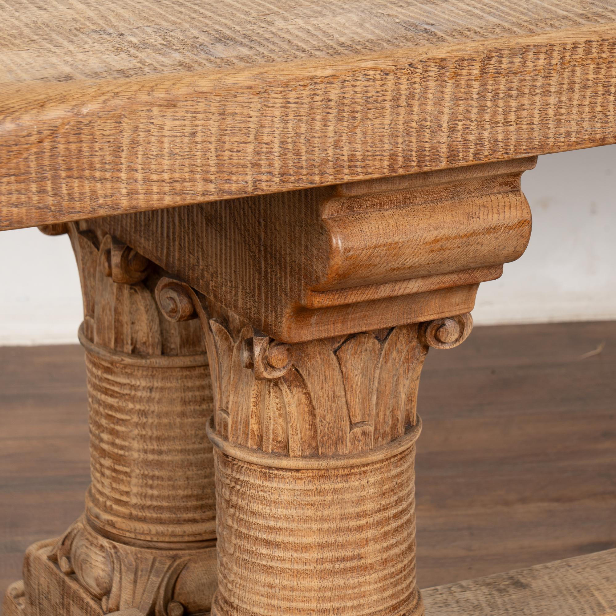 Table console de salle à manger en chêne blanchi, début du 20e siècle, France en vente 1