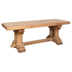 Early 20th Century French Bleached Oak Dining Console Table