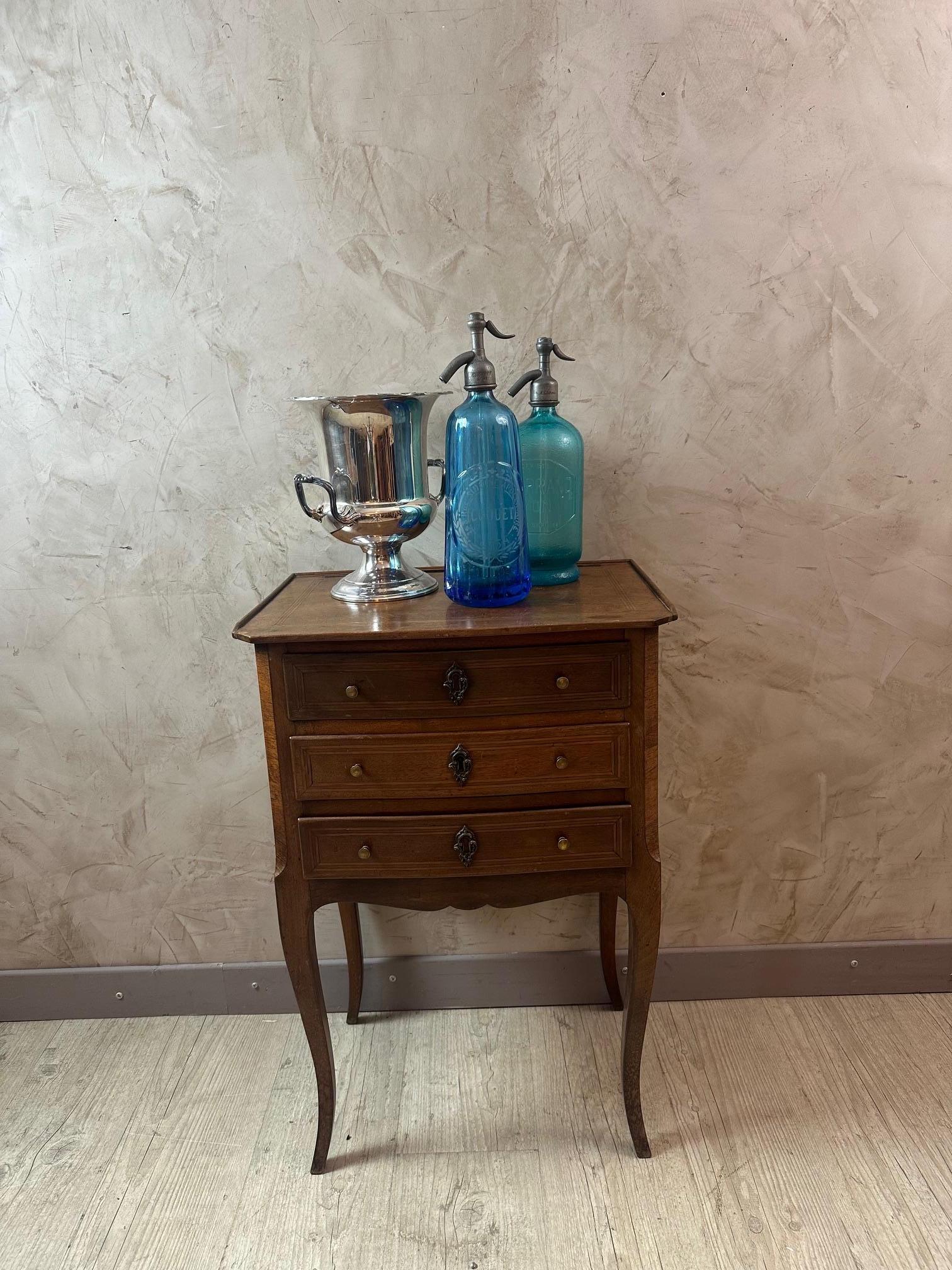 Early 20th century French Blue Glass Siphon Bottle, 1900s 4