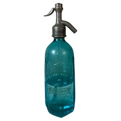 Early 20th century French Blue Glass Soda Siphon, 1900s
