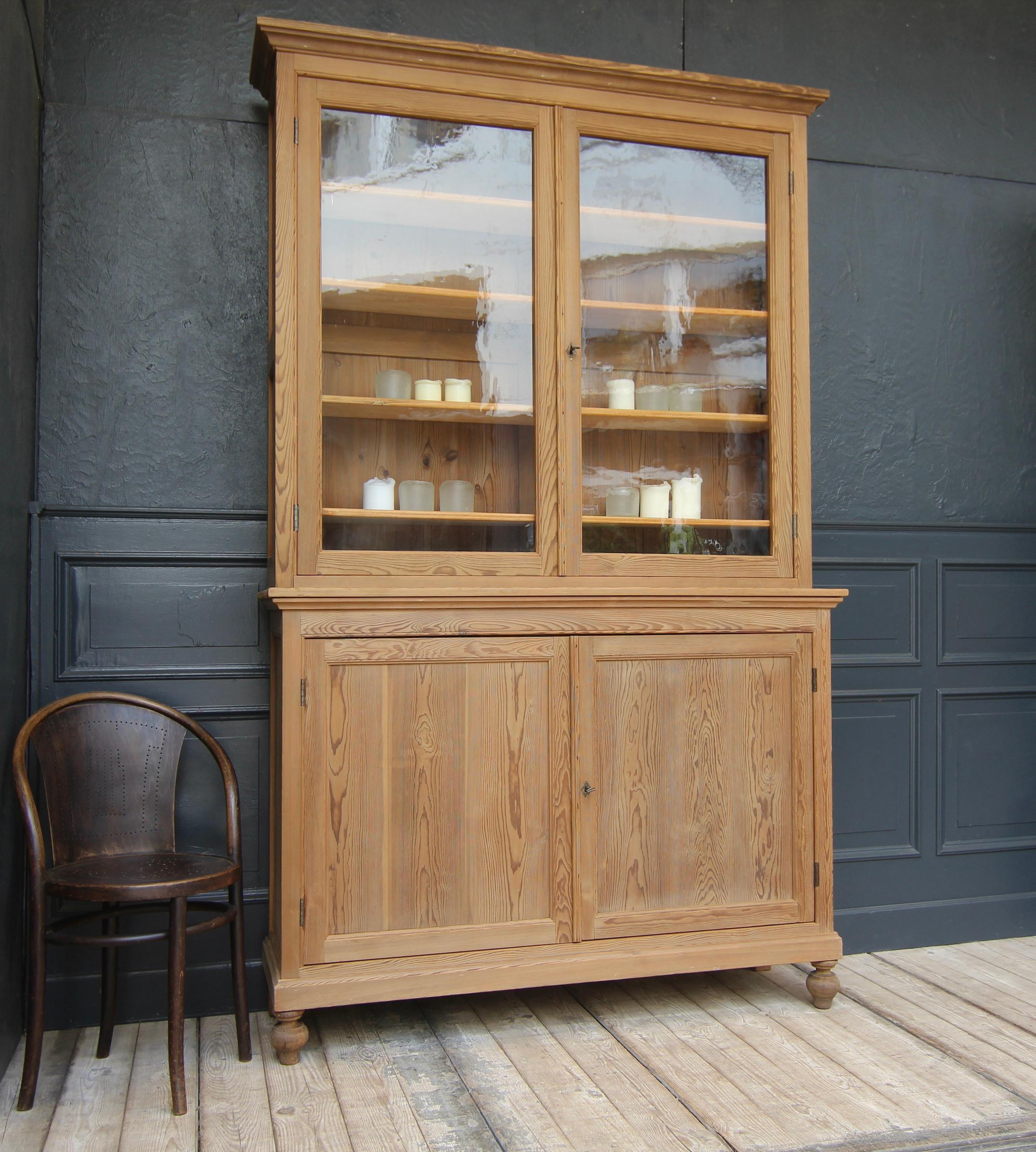 Pine Early 20th Century French Bookcase Cabinet