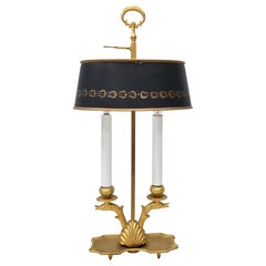 Early 20th Century French Bouillotte Gilt Bronze and Toleware Table Lamp