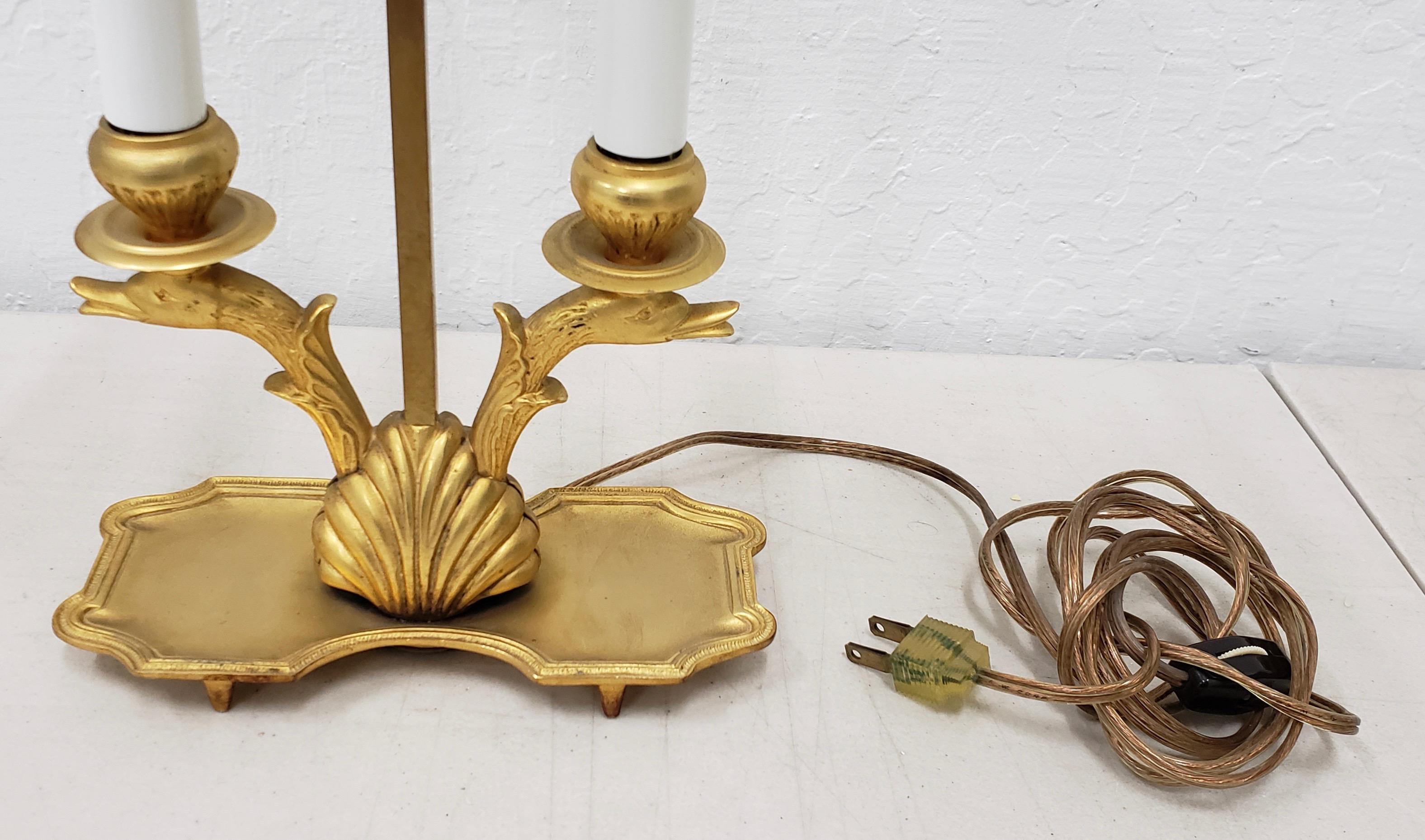 Early 20th Century French Bouillotte Gilt Bronze and Toleware Table Lamp In Good Condition In San Francisco, CA