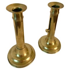 Candelabros regulables franceses de latón de principios del siglo XX