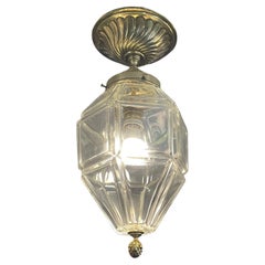 Early 20th Century French Brass and Beveled Glass