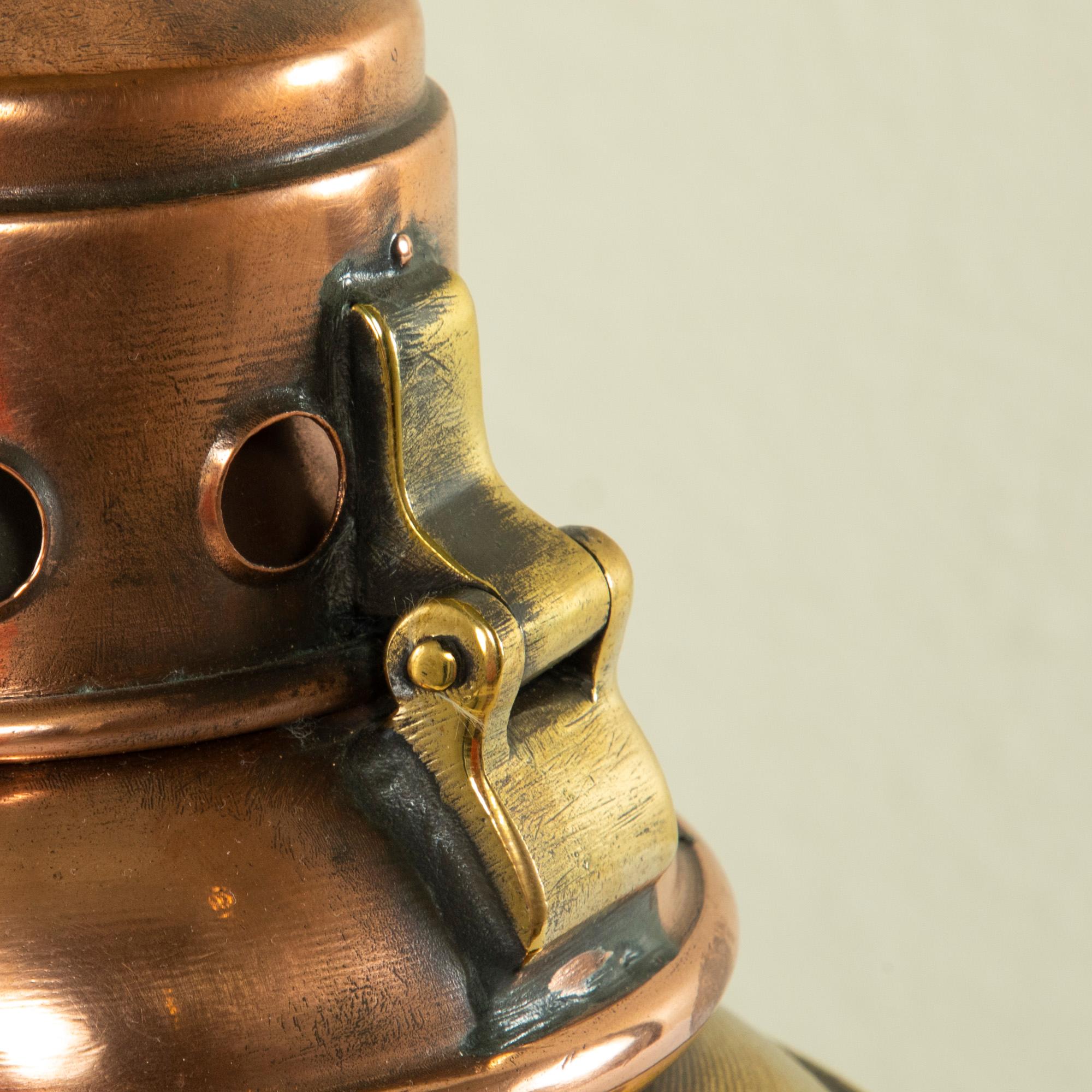 Early 20th Century French Brass and Copper Railroad Signal Lantern 12