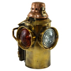 Early 20th Century French Brass and Copper Railroad Signal Lantern