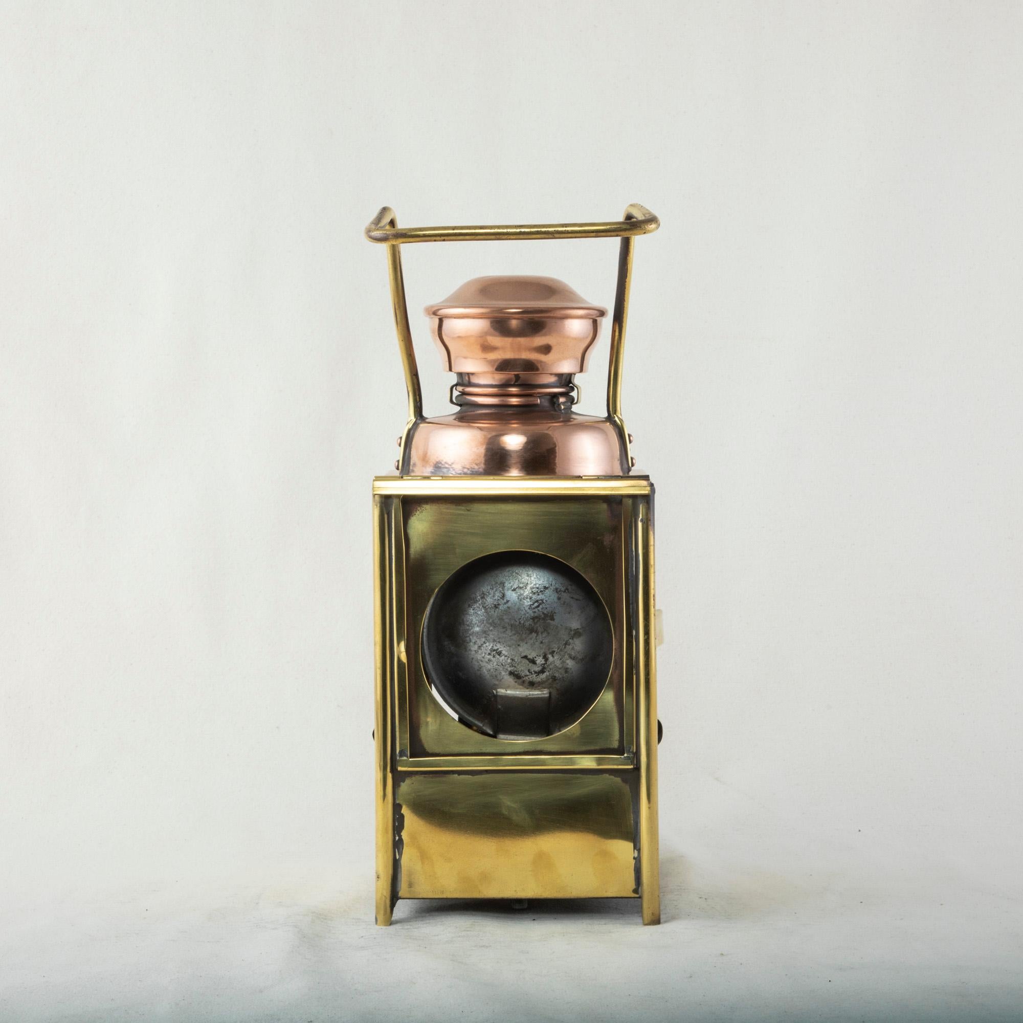 Early 20th Century French Brass and Copper SNCF Railroad Switchman's Lantern 1