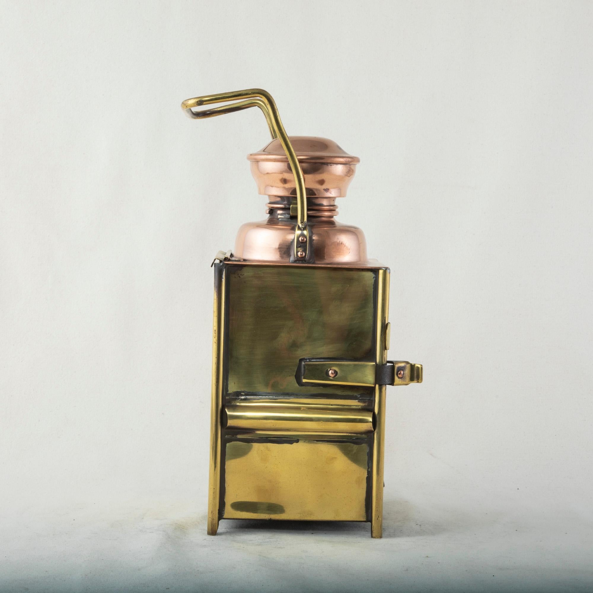Early 20th Century French Brass and Copper SNCF Railroad Switchman's Lantern 2
