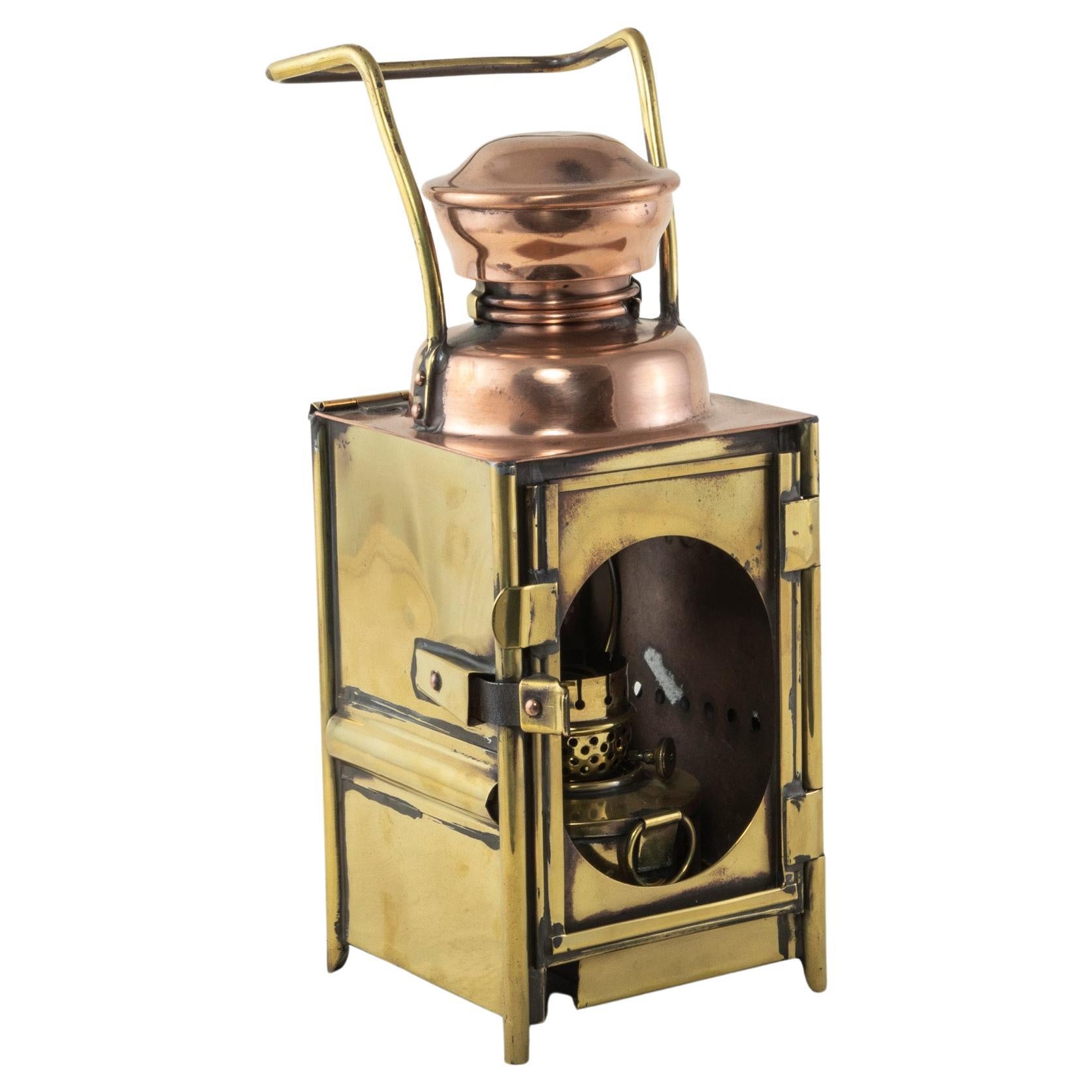 Early 20th Century French Brass and Copper SNCF Railroad Switchman's Lantern