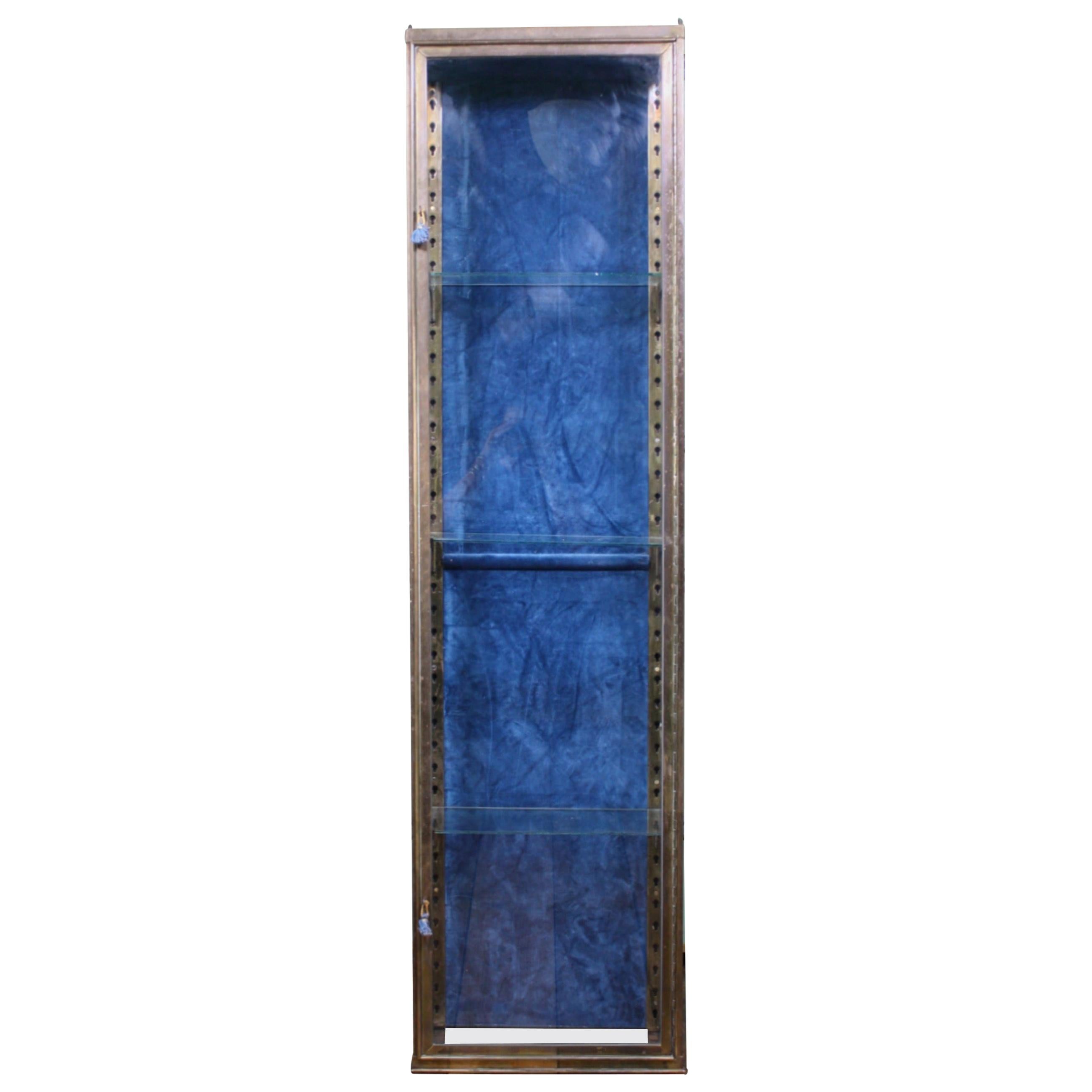 Early 20th Century French Brass and Glass Vitrine Shop Display Cabinet