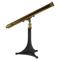 Early 20th Century French Brass and Iron Marine Telescope Marked by Fabricator