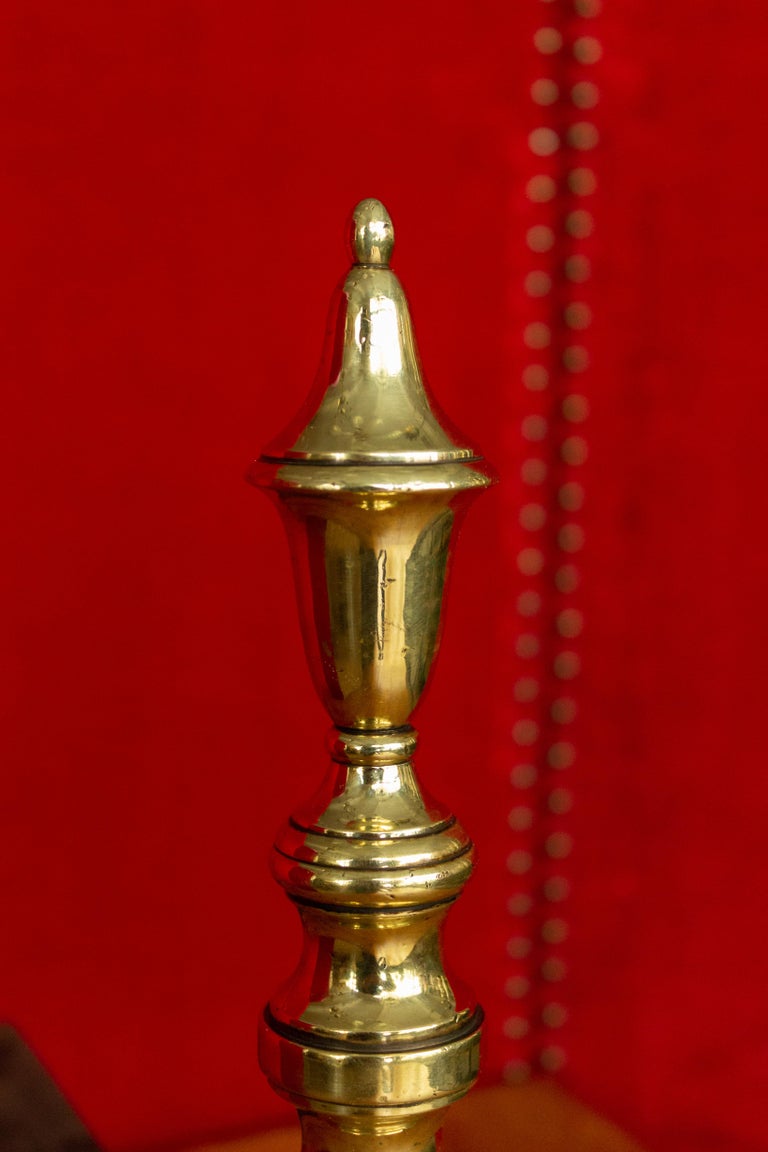 Pair of Early 20th Century French Brass Andirons For Sale at 1stDibs