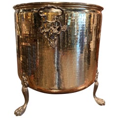 Early 20th Century French Brass Basket or Cache Pot on Paw Feet