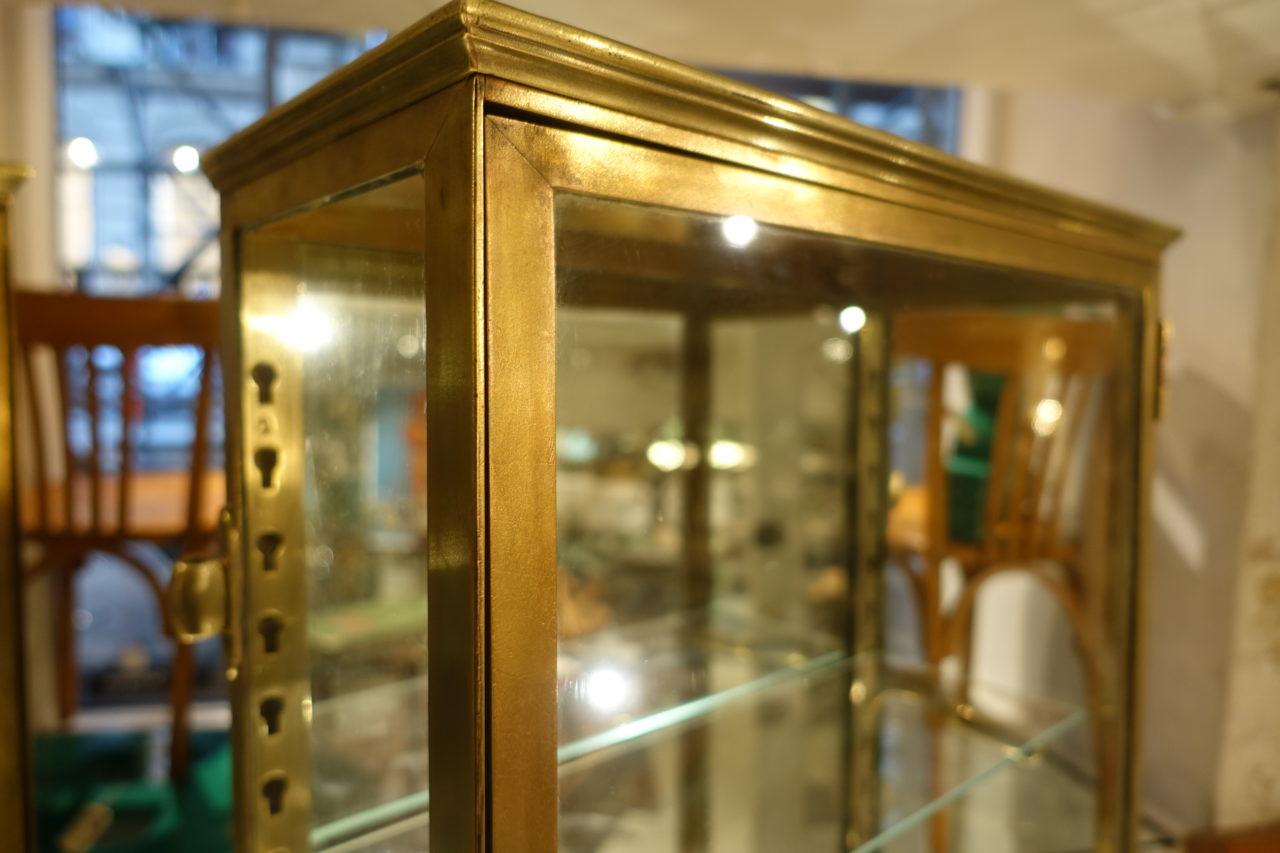 Early 20th Century French Brass Display Cabinet (Französisch)