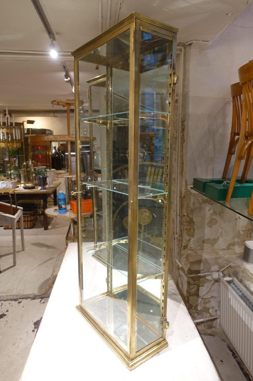 Early 20th Century French Brass Display Cabinet 3