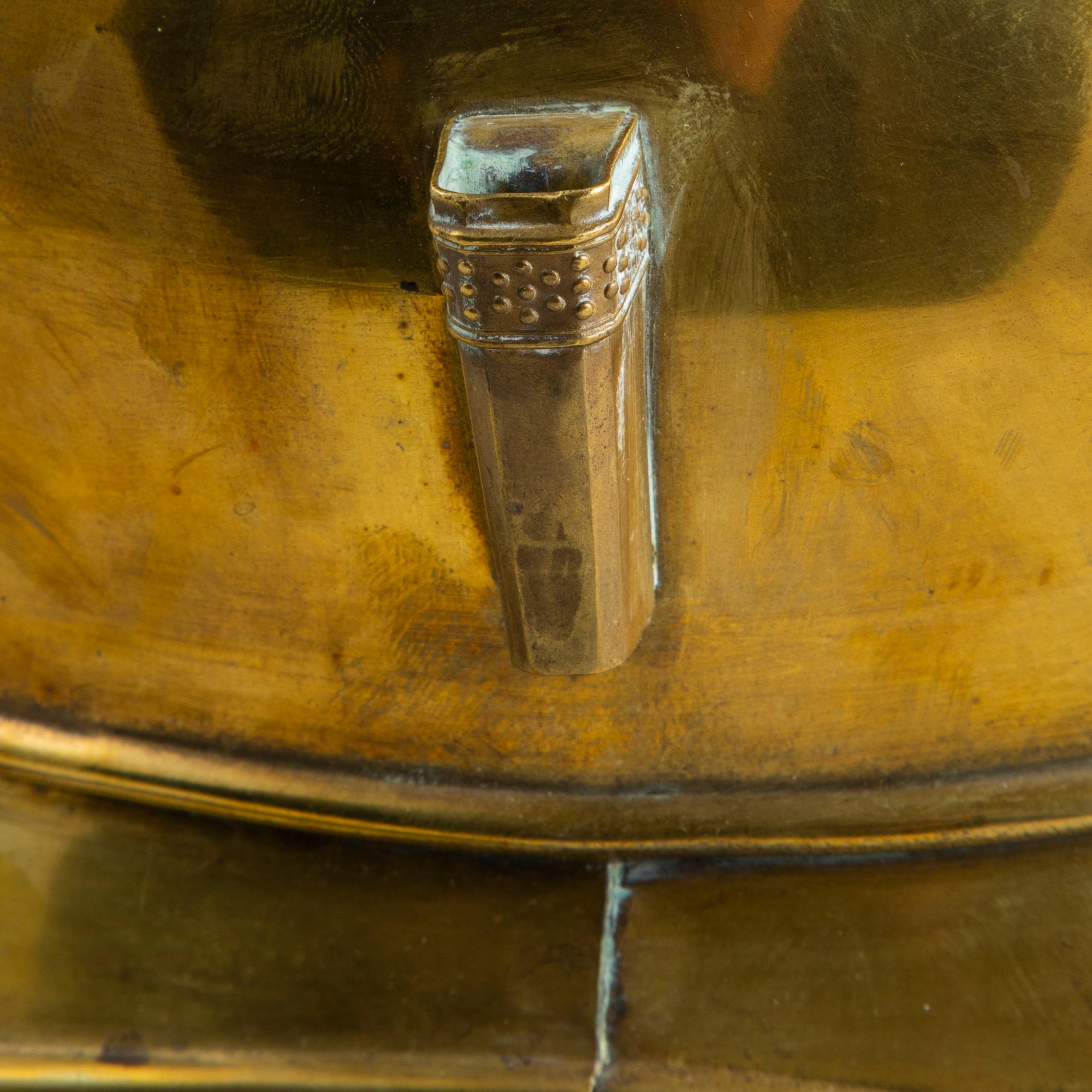 Early 20th Century French Brass Fireman's Helmet with Original Leather Liner 3