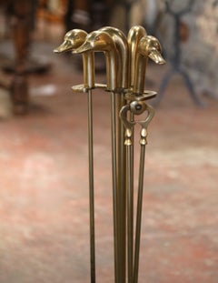 Ensemble d'outils « Serviteur » de cinq pièces en laiton français du début du 20e siècle