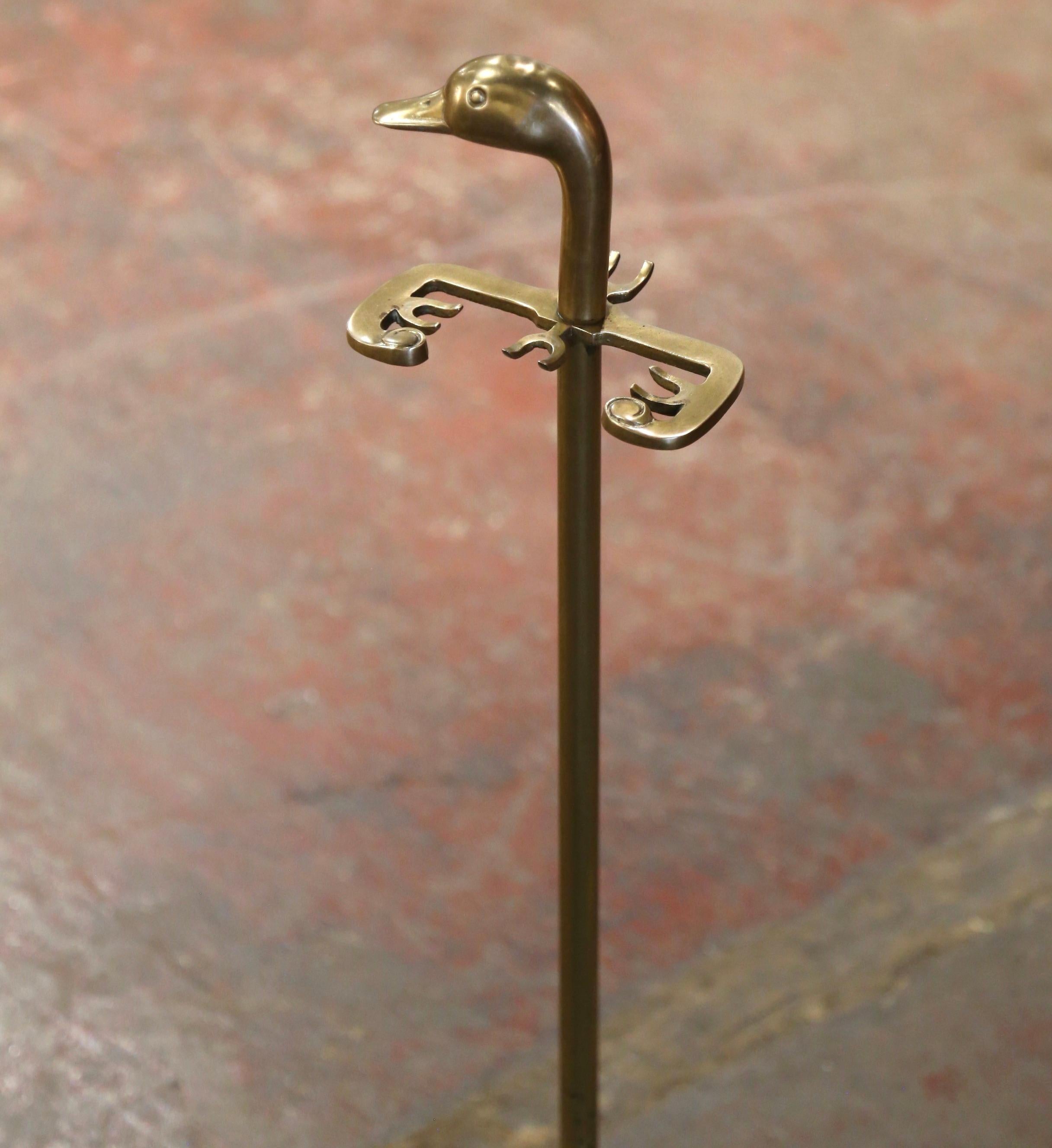 Early 20th Century French Brass Five-Piece Fireplace 
