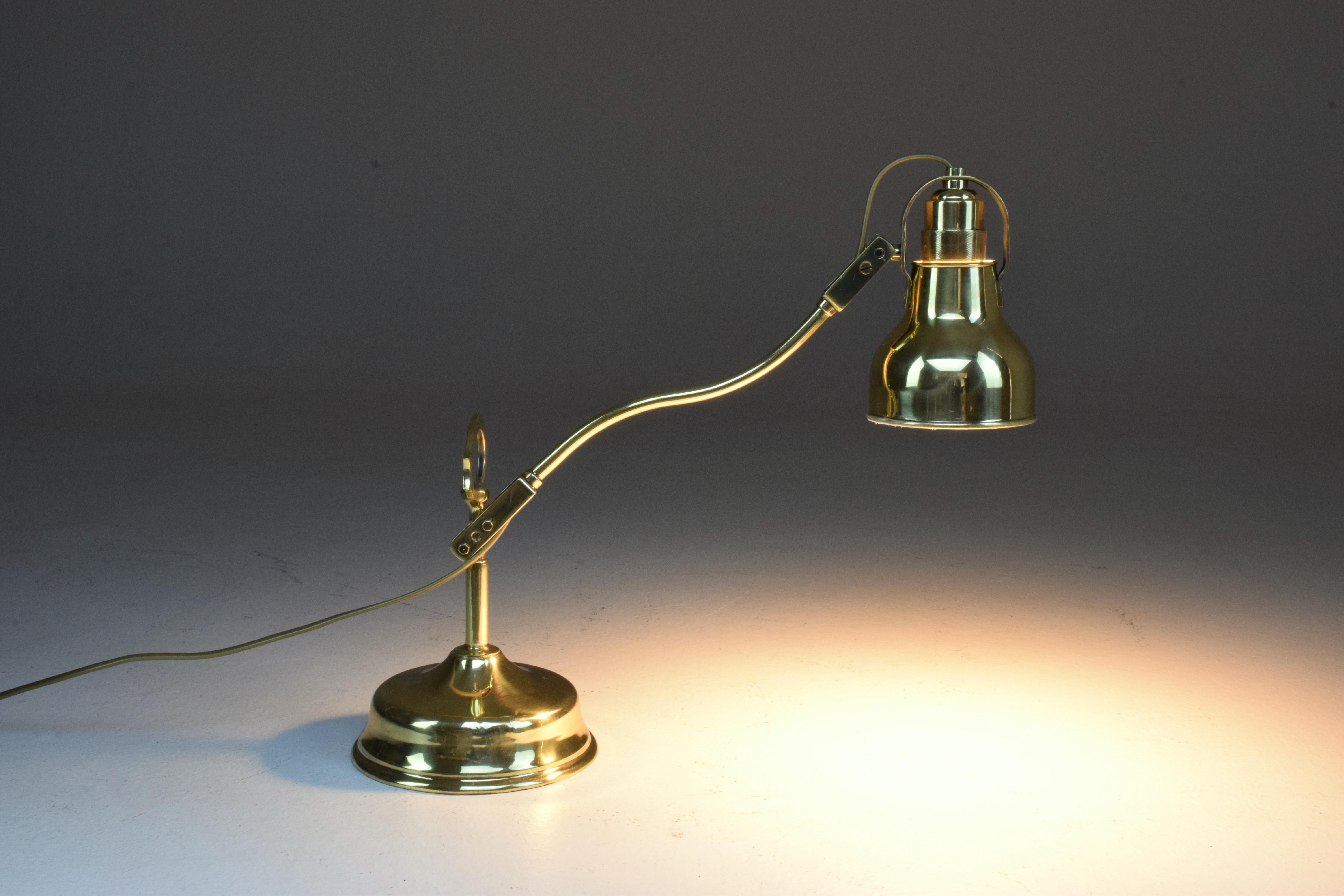 Industrial Early 20th Century French Brass Lamp For Sale