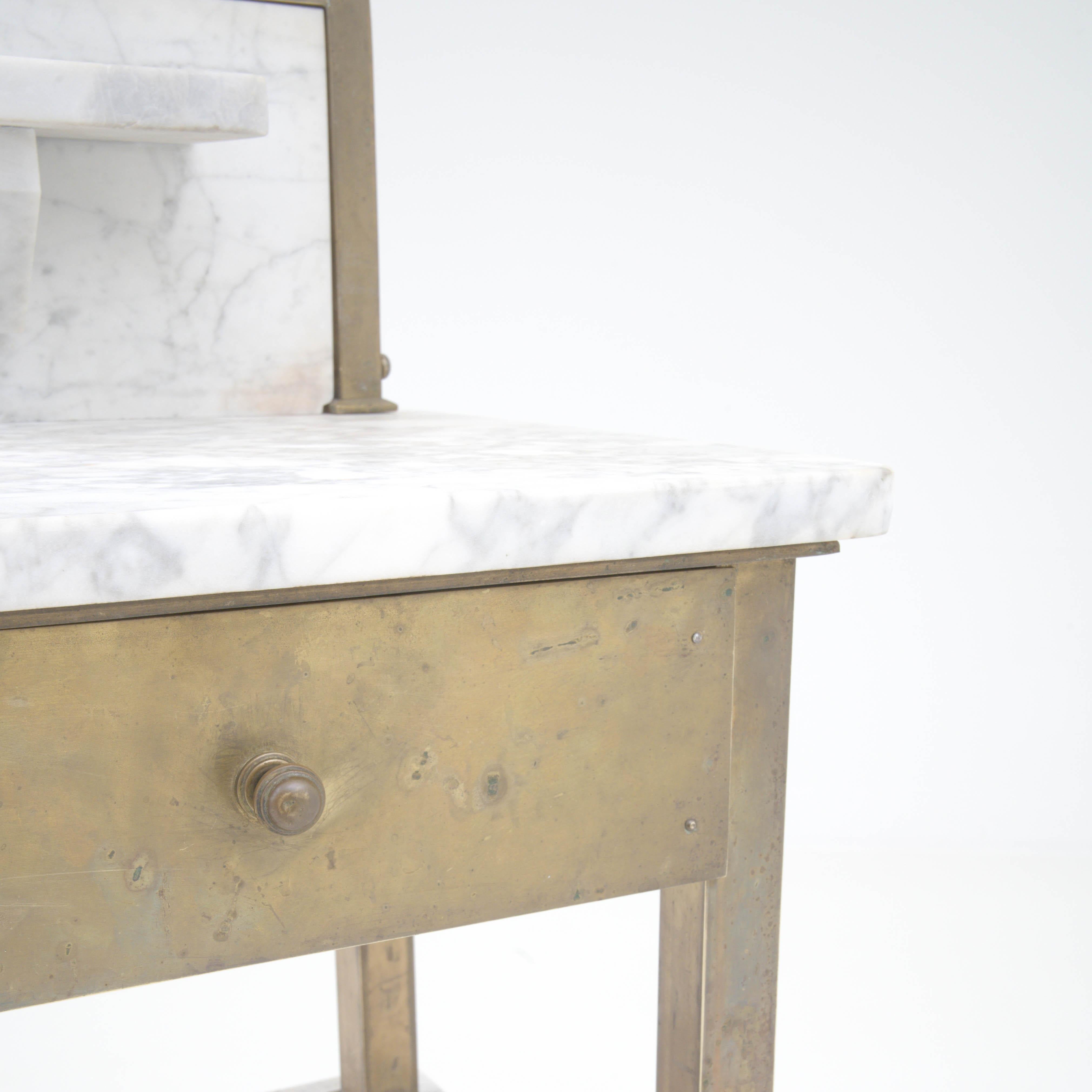 Early 20th Century French Brass & Marble Side Table 7