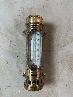 Early 20th century French Brass Thermometer, 1900s