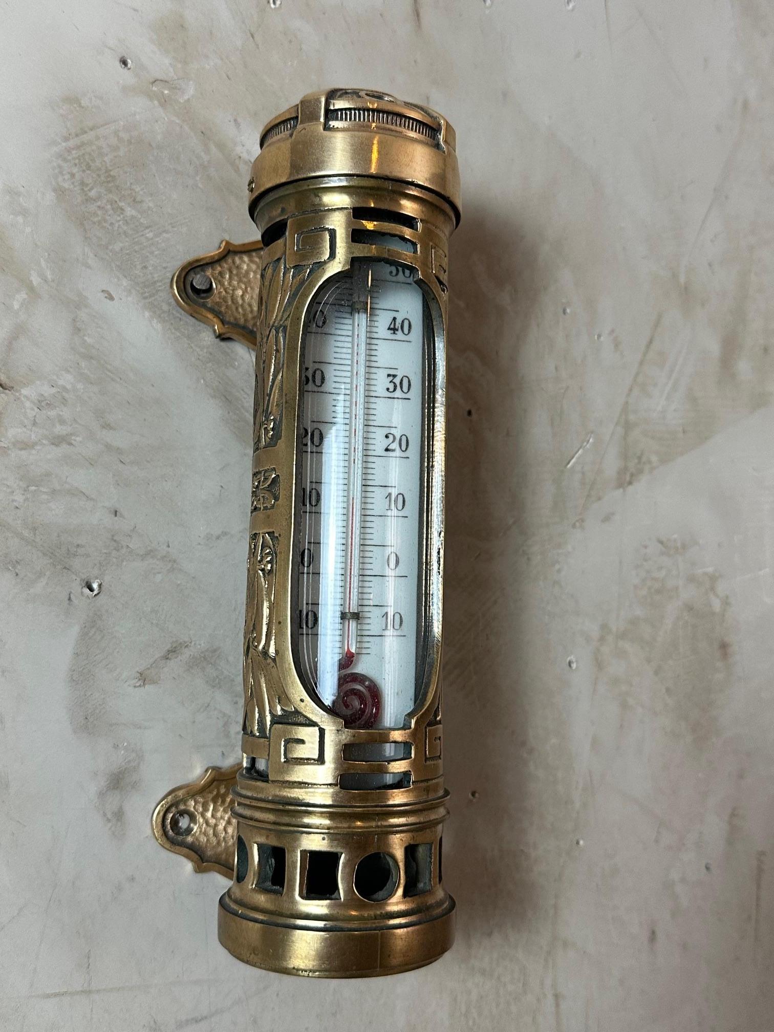 Thermomètre en laiton français du début du 20e siècle, années 1900 en vente 2
