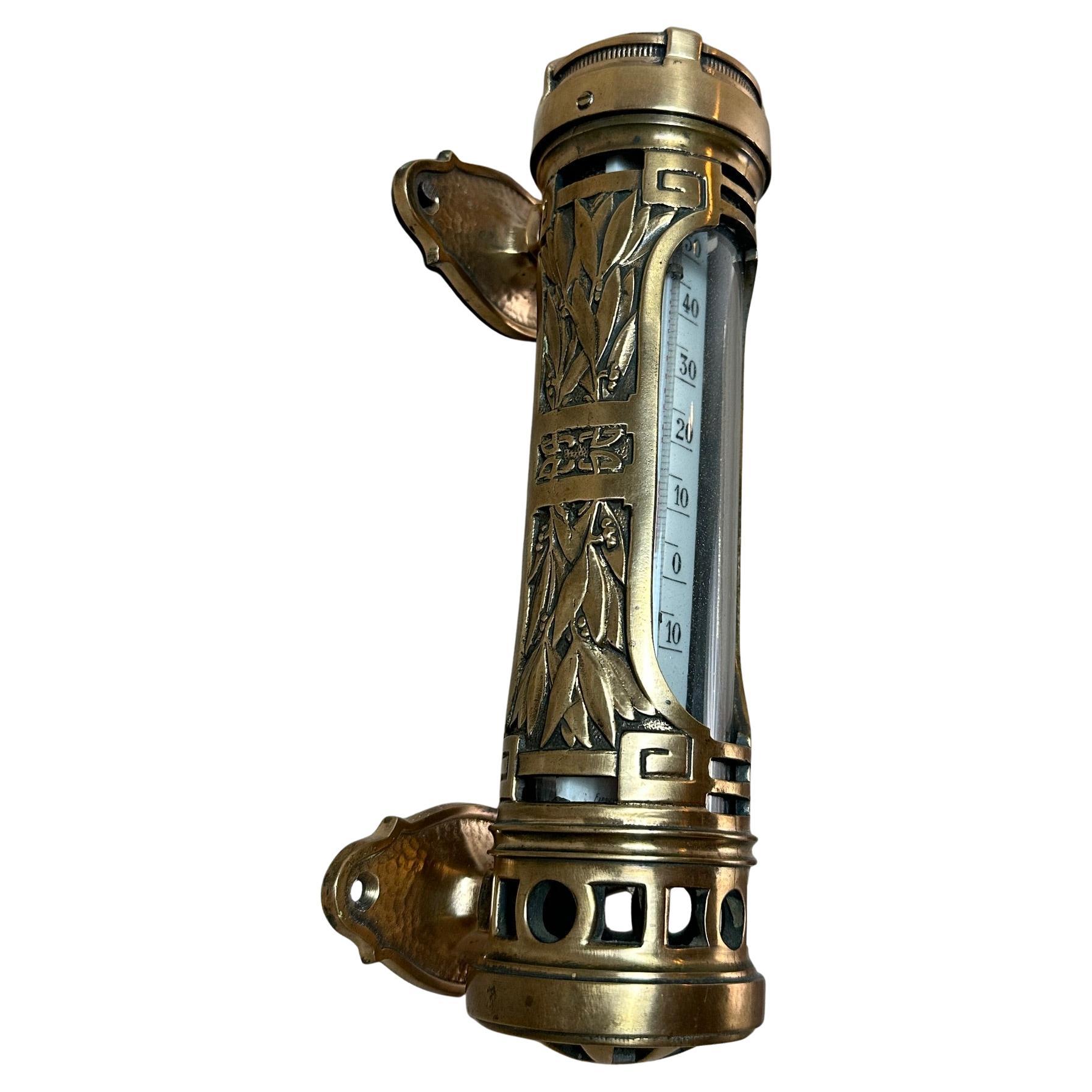 Thermomètre en laiton français du début du 20e siècle, années 1900