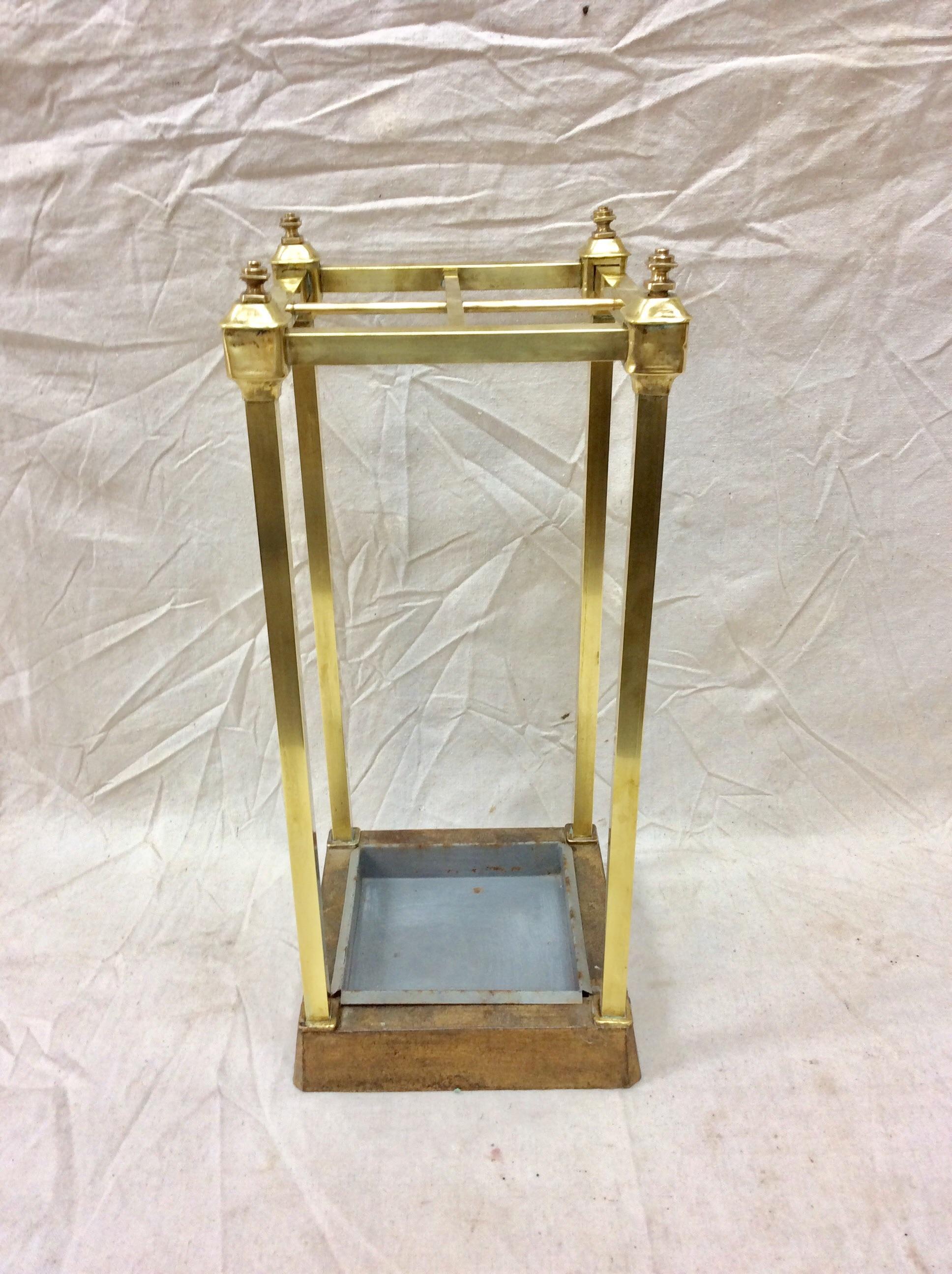Early 20th Century French Brass Umbrella Stand For Sale 9