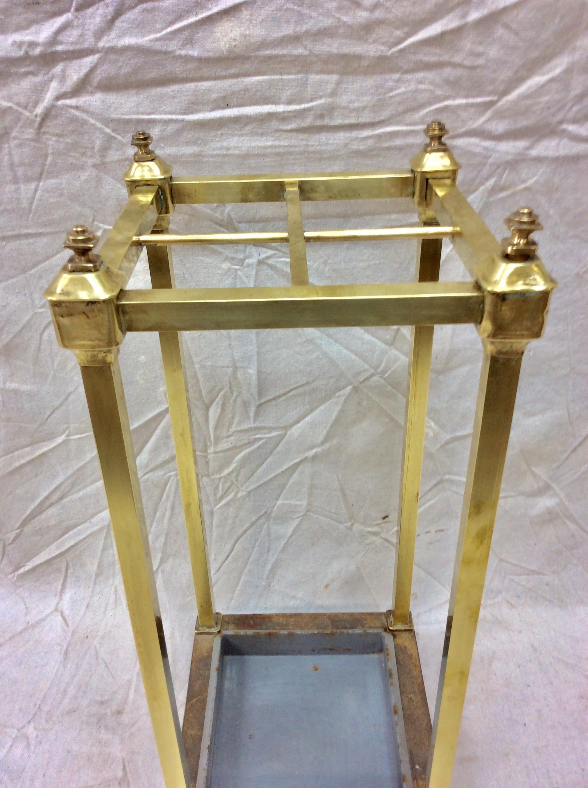 Early 20th Century French Brass Umbrella Stand For Sale 1