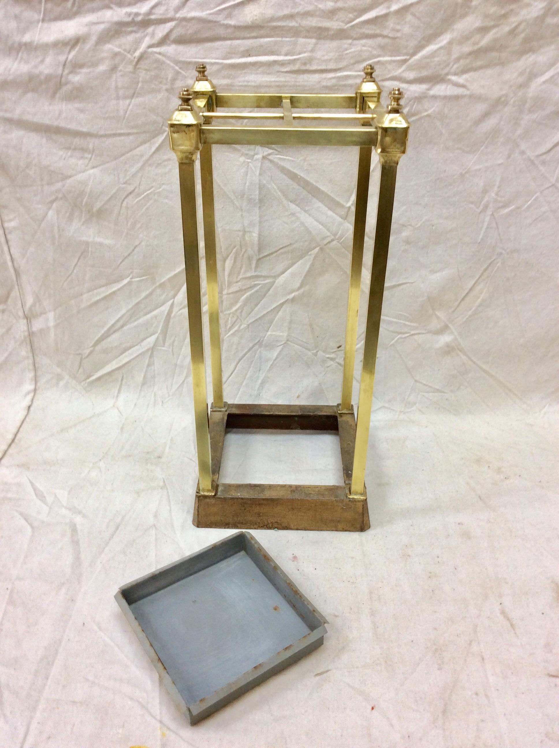Early 20th Century French Brass Umbrella Stand For Sale 5