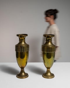 Early 20th Century French Brass Vase, Classic Design, Good Condition