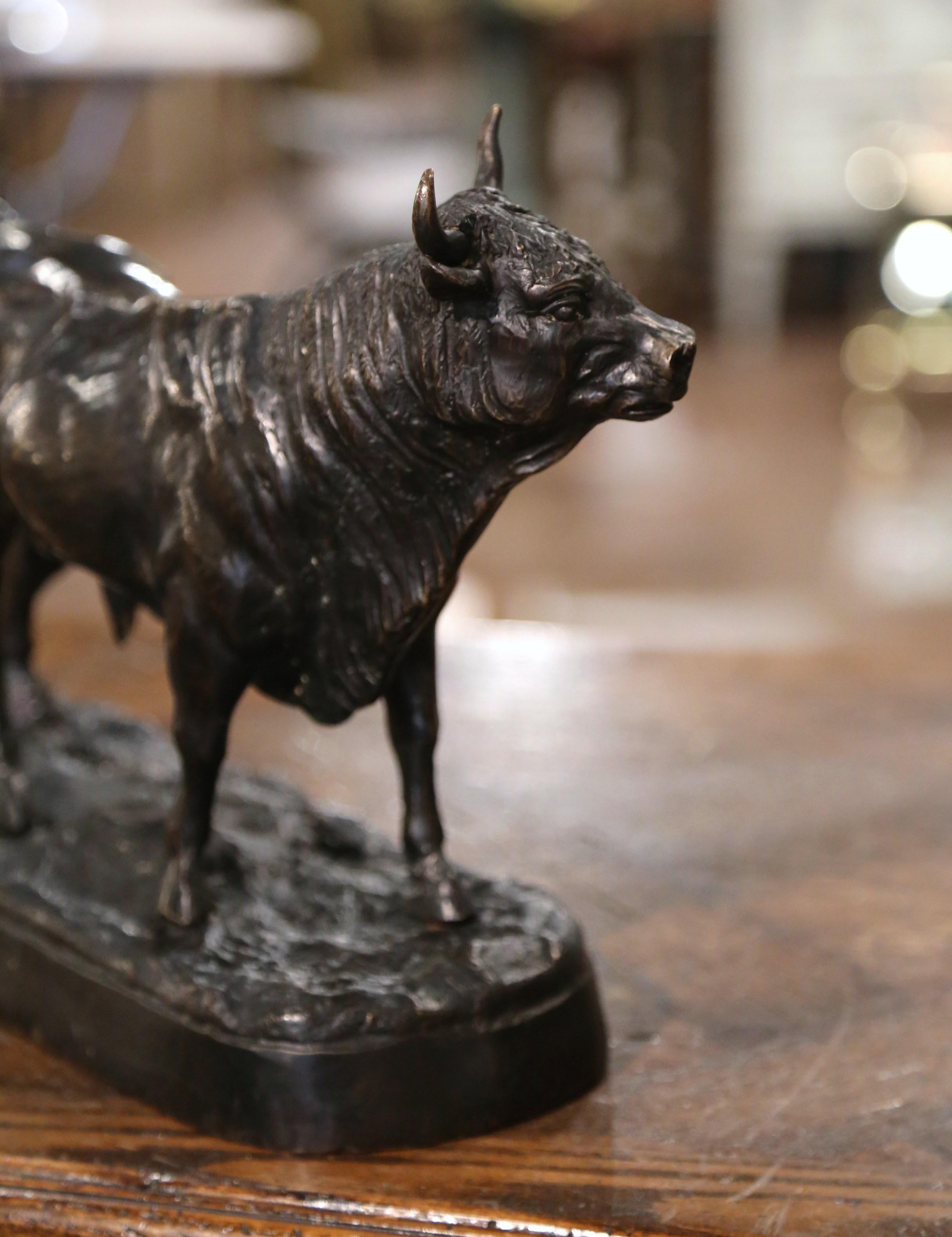 Early 20th Century French Bronze Bull Sculpture After Isidore Bonheur 1
