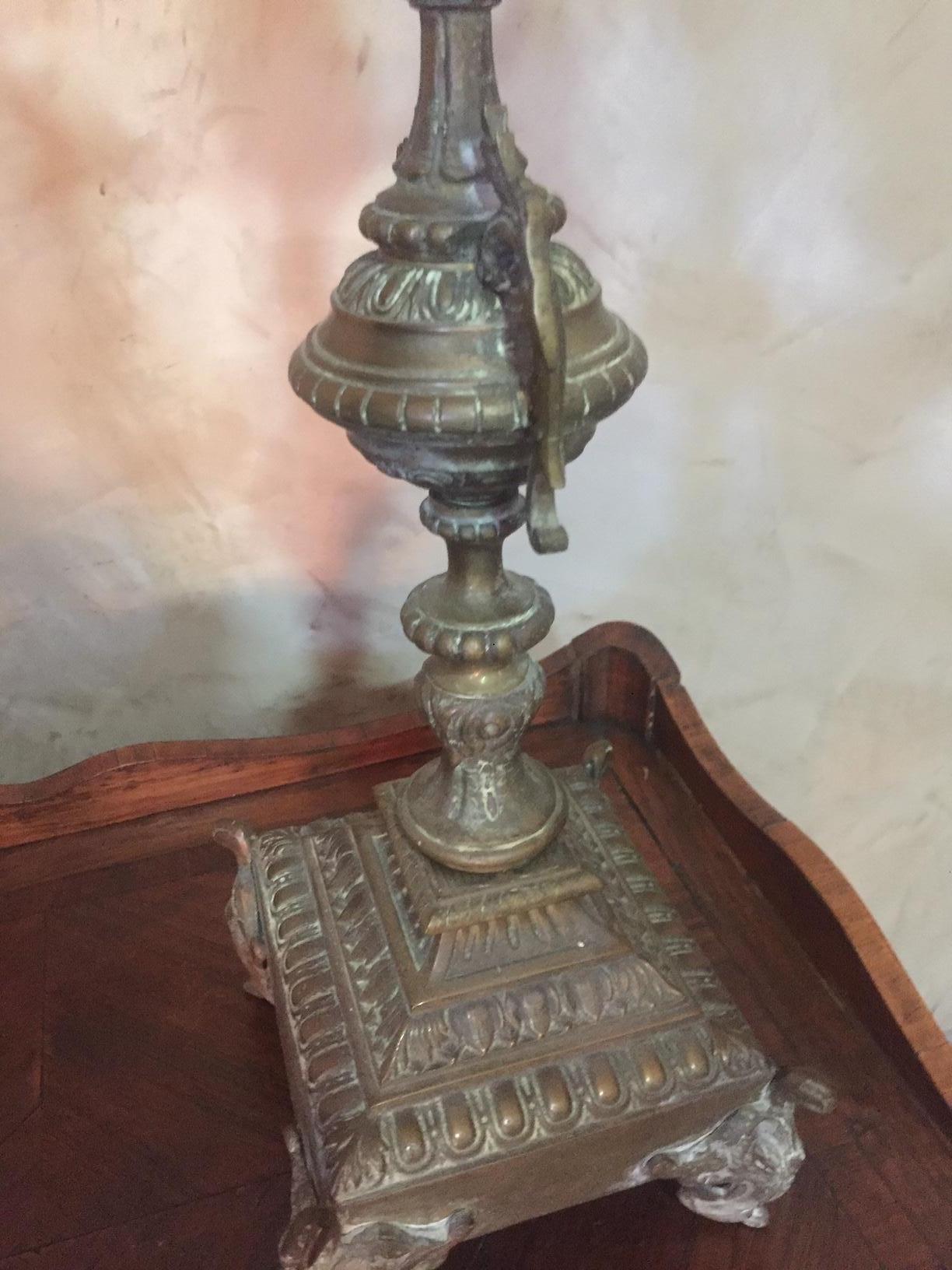 Early 20th Century French Bronze Candelabra, 1900s For Sale 10