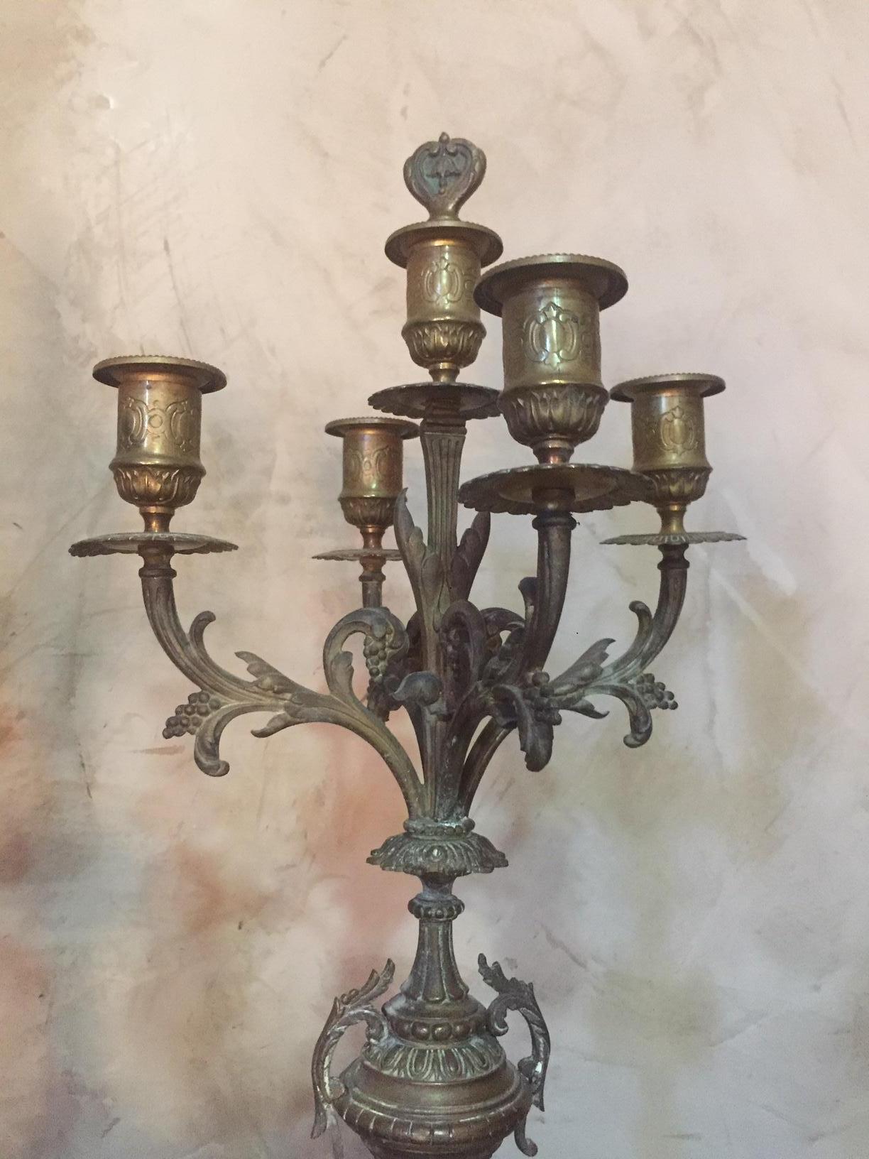 Early 20th Century French Bronze Candelabra, 1900s For Sale 1