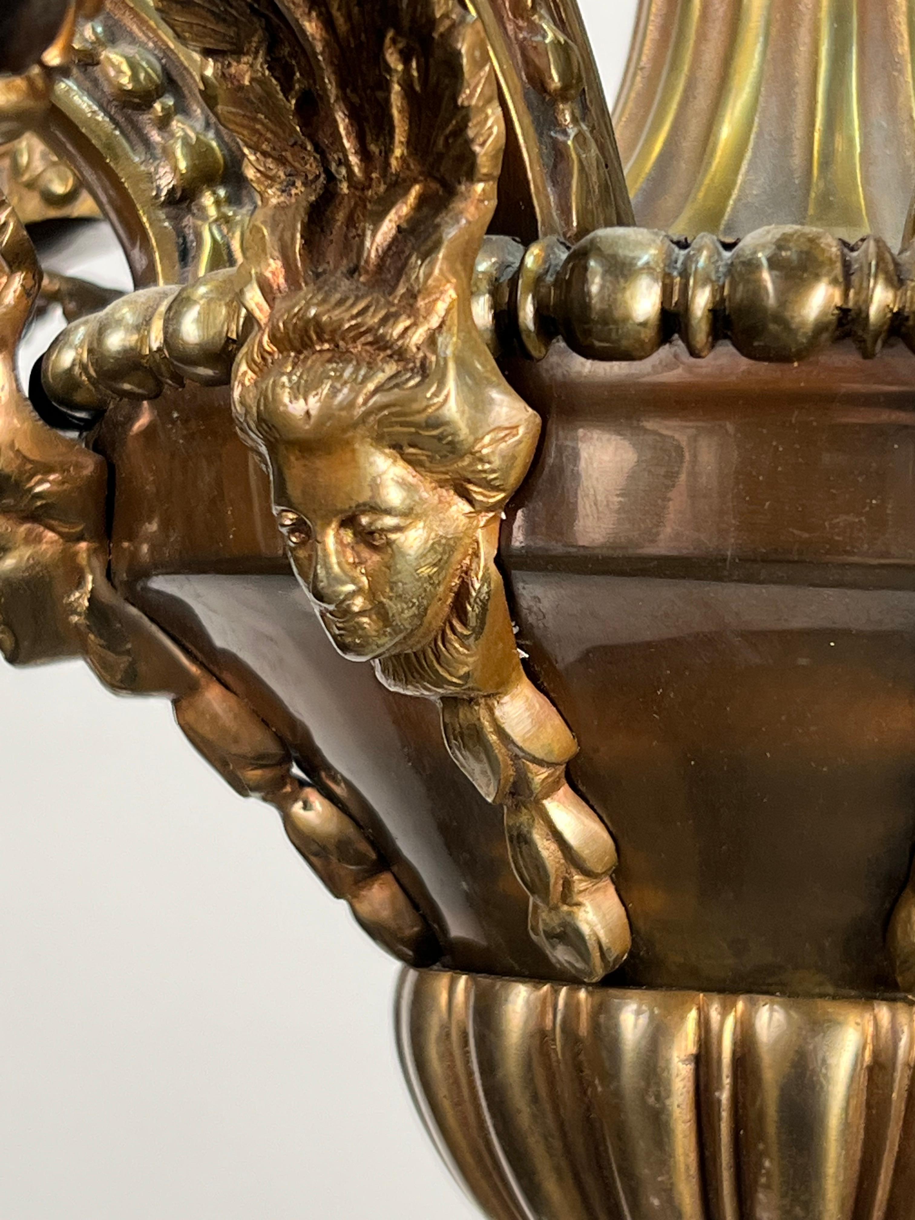 Französischer Bronze-Kronleuchter des frühen 20. Jahrhunderts im Angebot 2