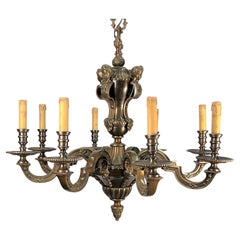 Antique Early 20th Century French Bronze Chandelier