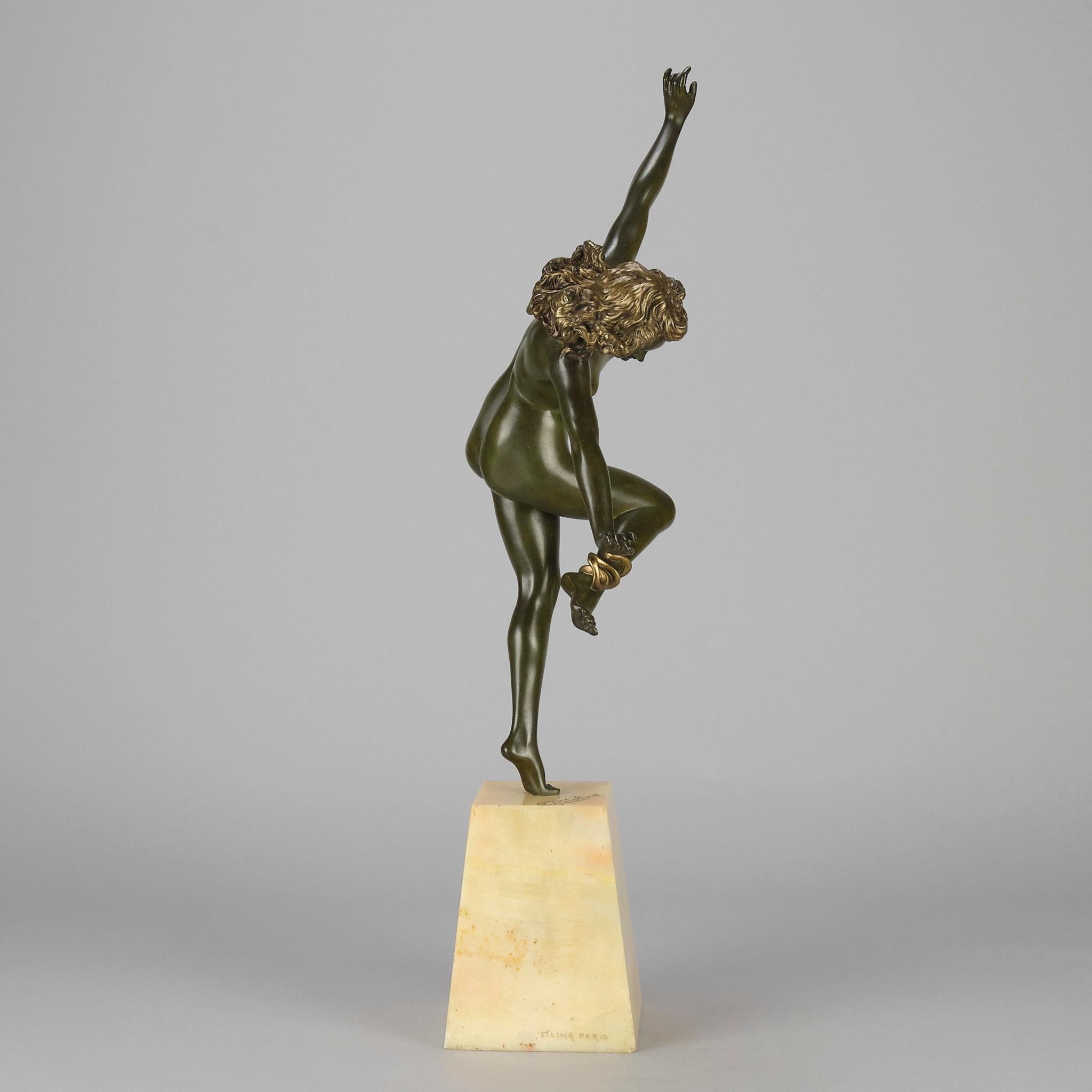 Carved Early 20th Century French Bronze 