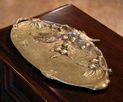 Early 20th Century French Bronze Decorative Vide-Poche Dish with Love Birds