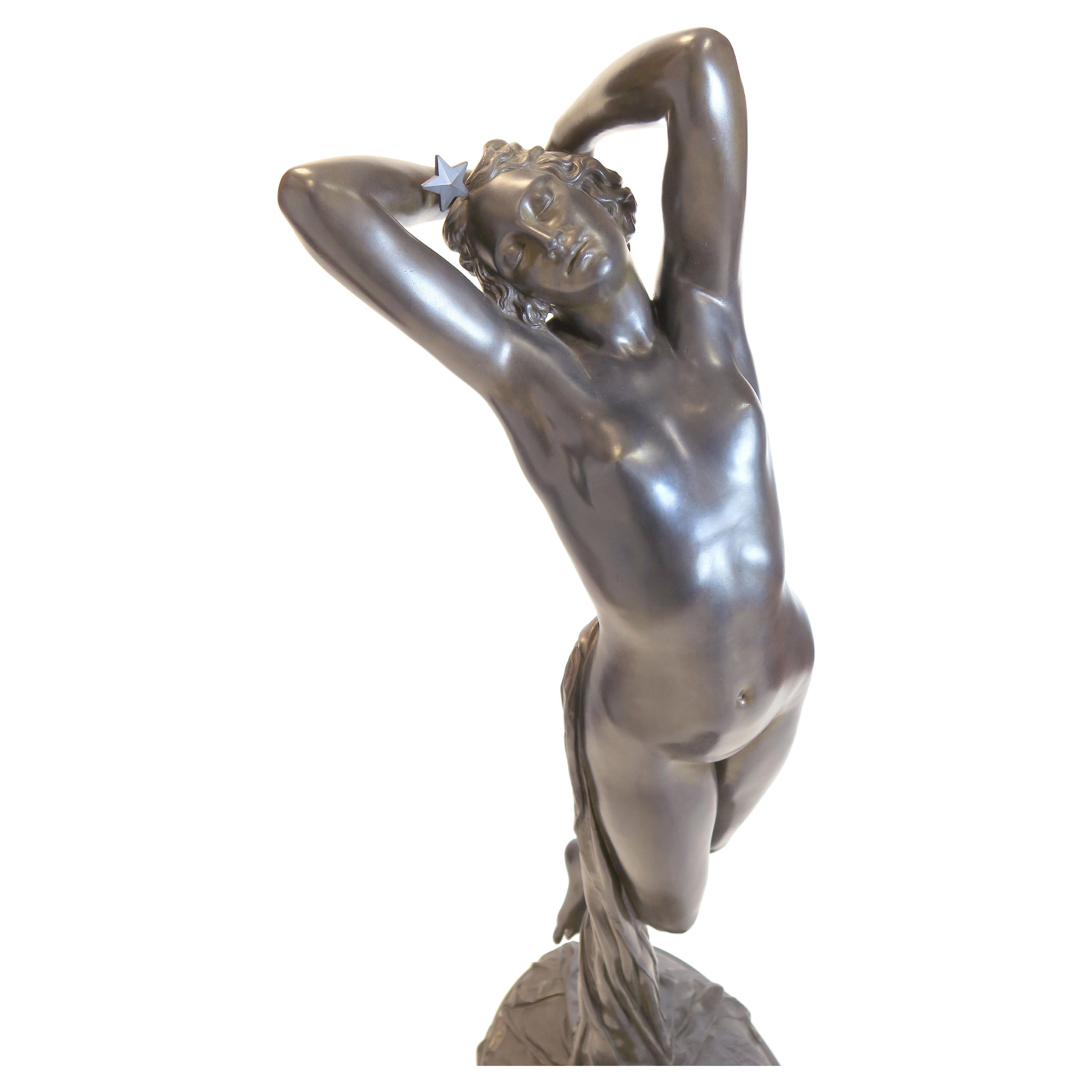 Early 20th Century French Bronze Figure of a Maiden Signed Colletion
