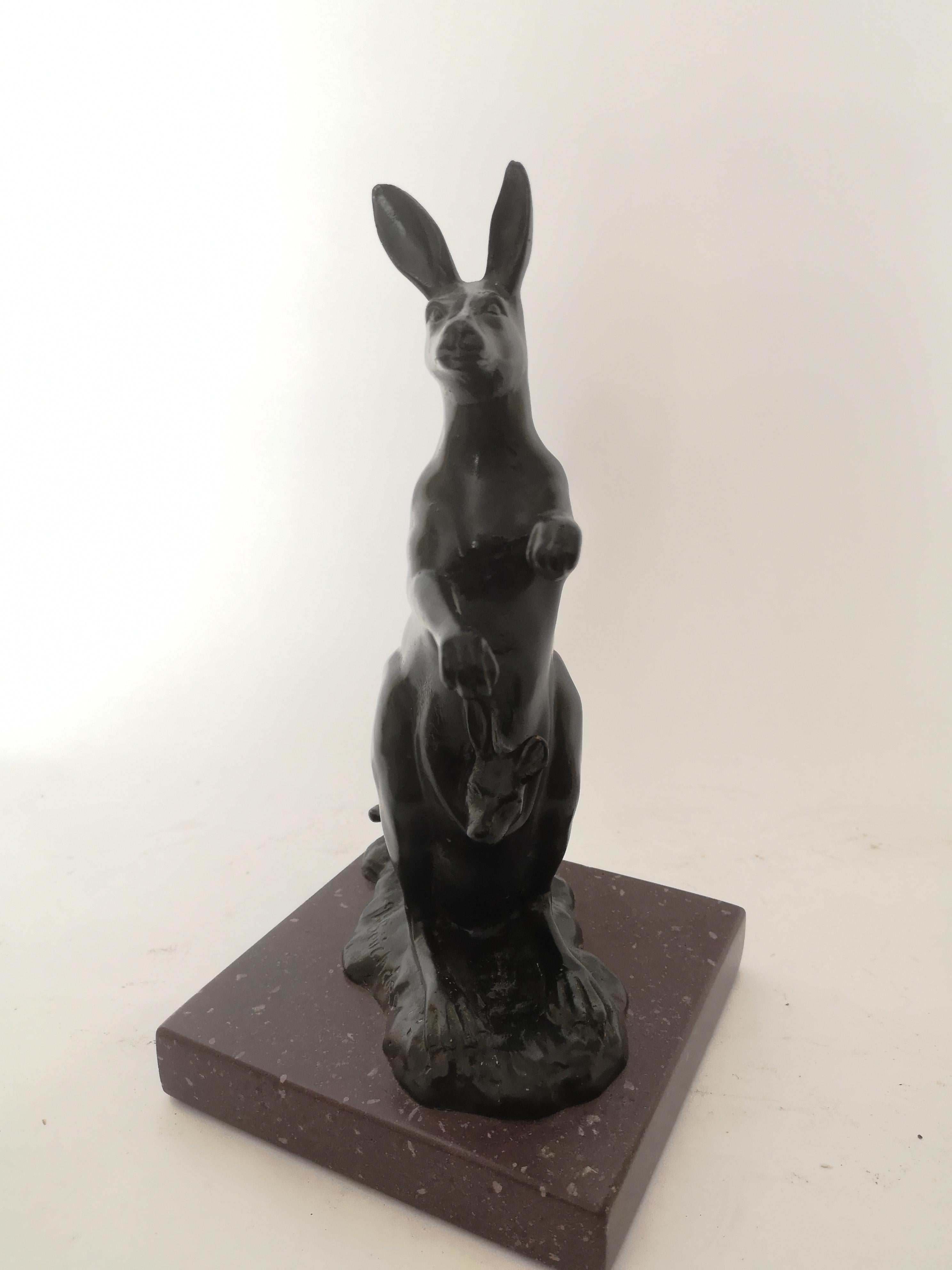 Early 20th Century French Bronze Kangaroo by Henri Bouchard For Sale 2