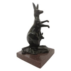 Antique Early 20th Century French Bronze Kangaroo by Henri Bouchard