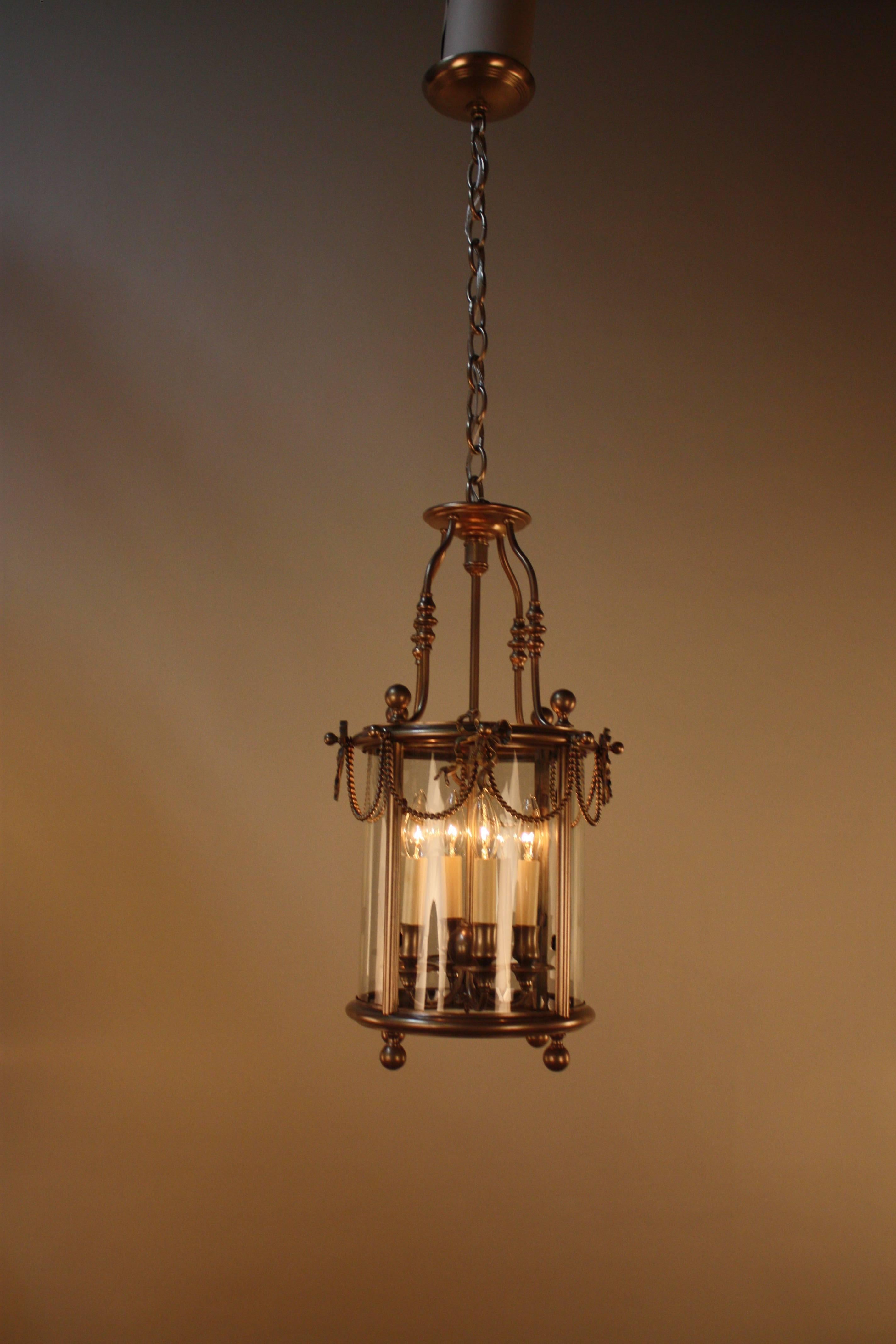 Anodized Early 20th Century French Bronze Lantern