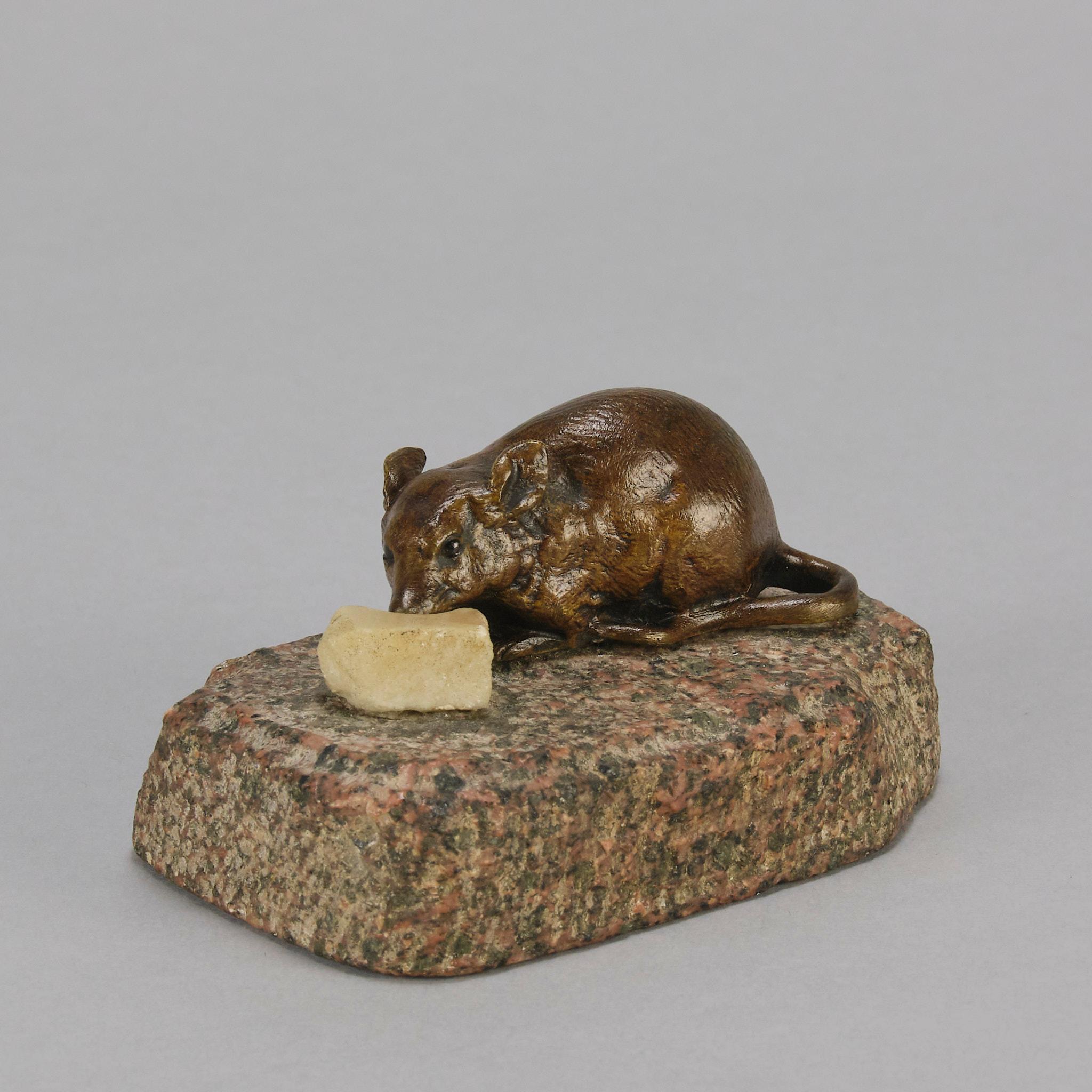Early 20th Century French Bronze 'Mouse and Cheese' In Excellent Condition In London, GB