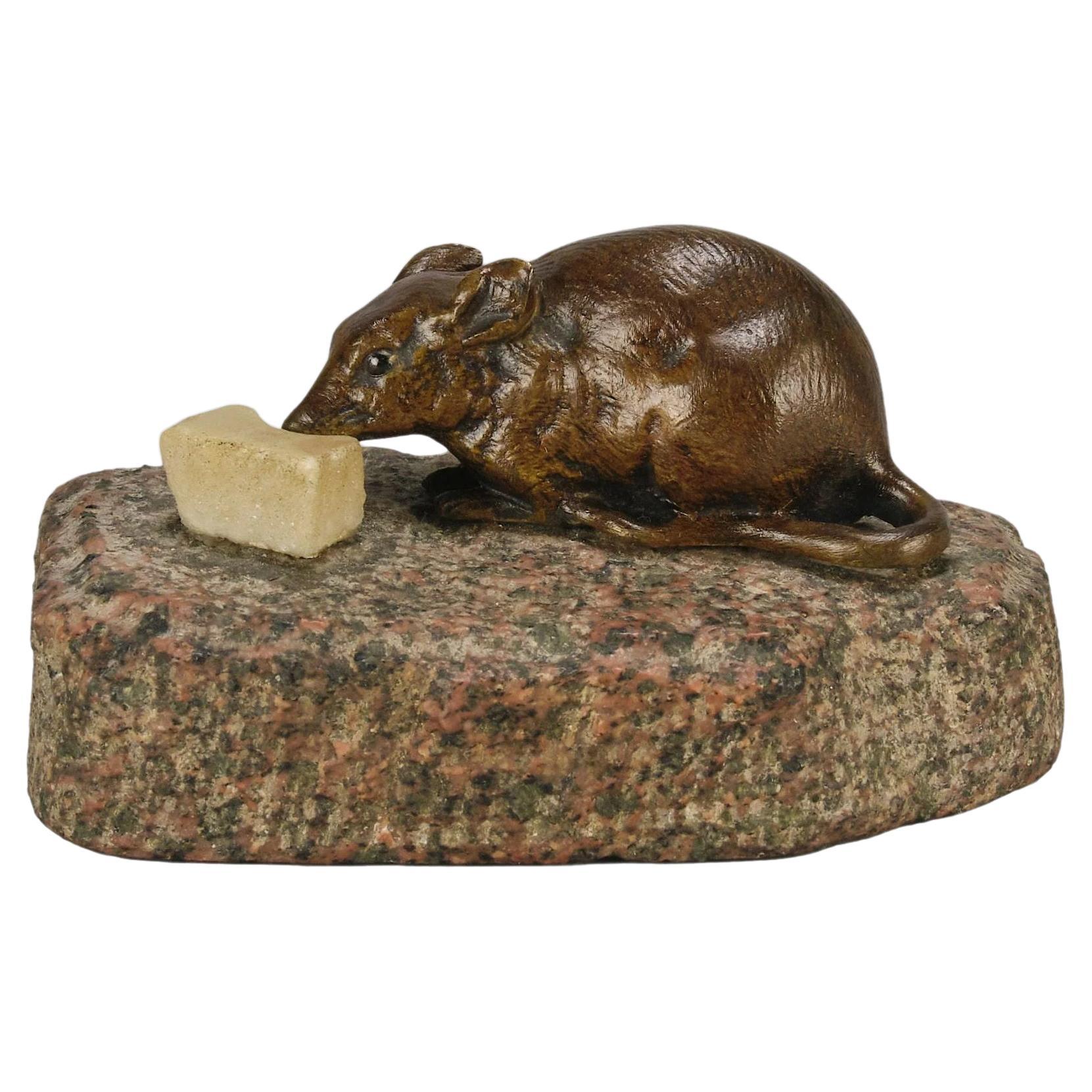 Early 20th Century French Bronze 'Mouse and Cheese'