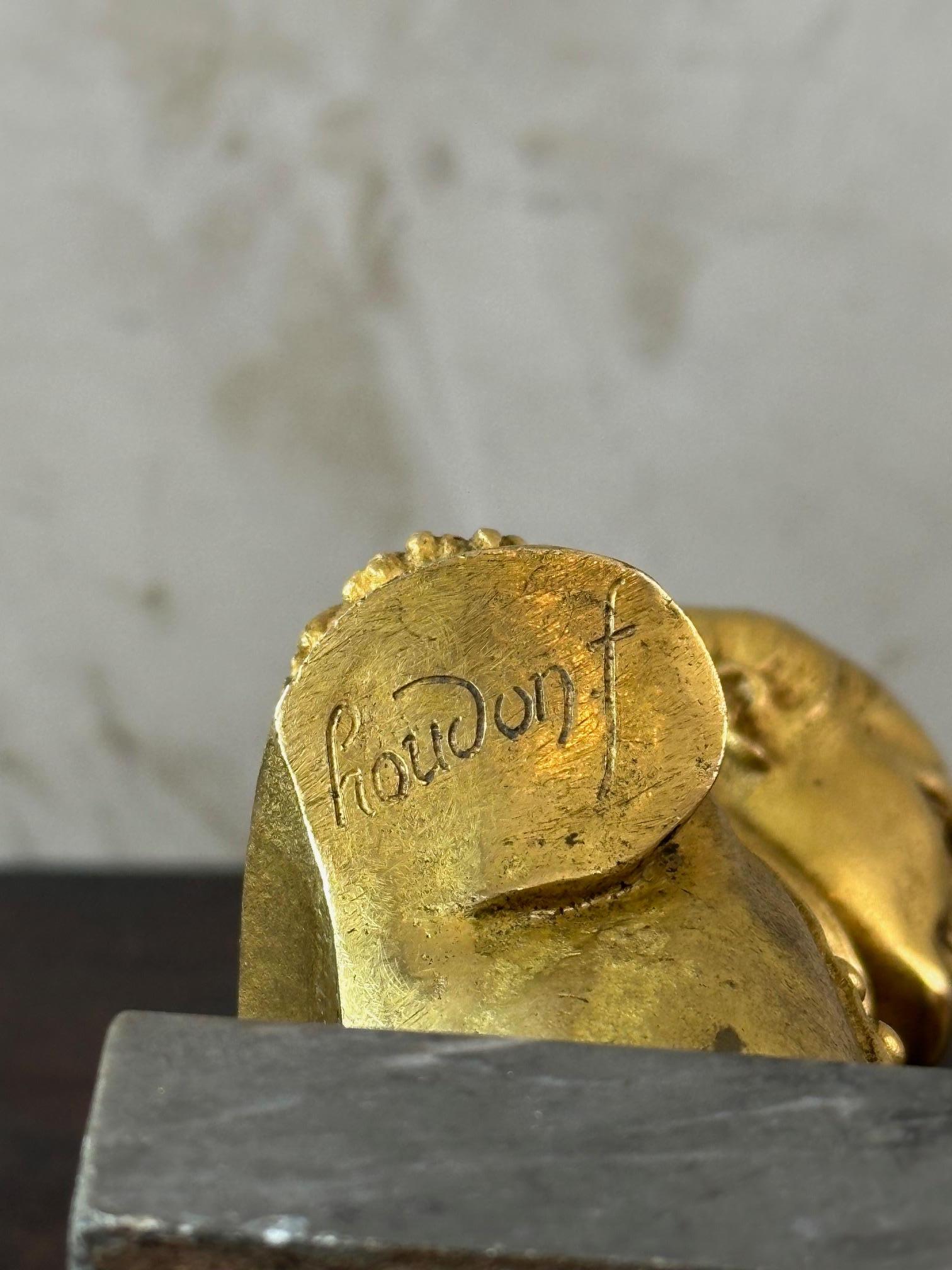 Early 20th century French Bronze Napoleon Bust Signed Houdon, 1921s 10