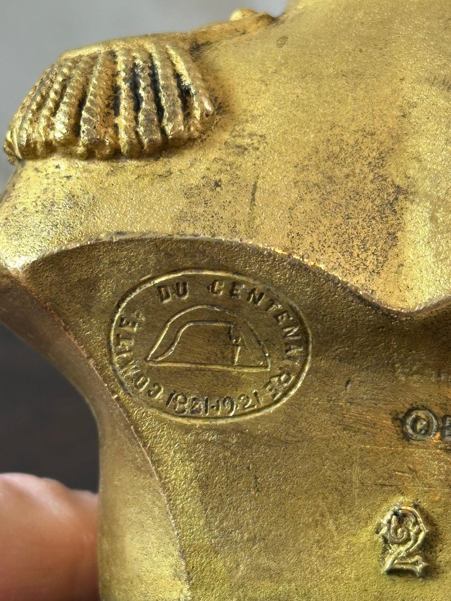 Early 20th century French Bronze Napoleon Bust Signed Houdon, 1921s 11